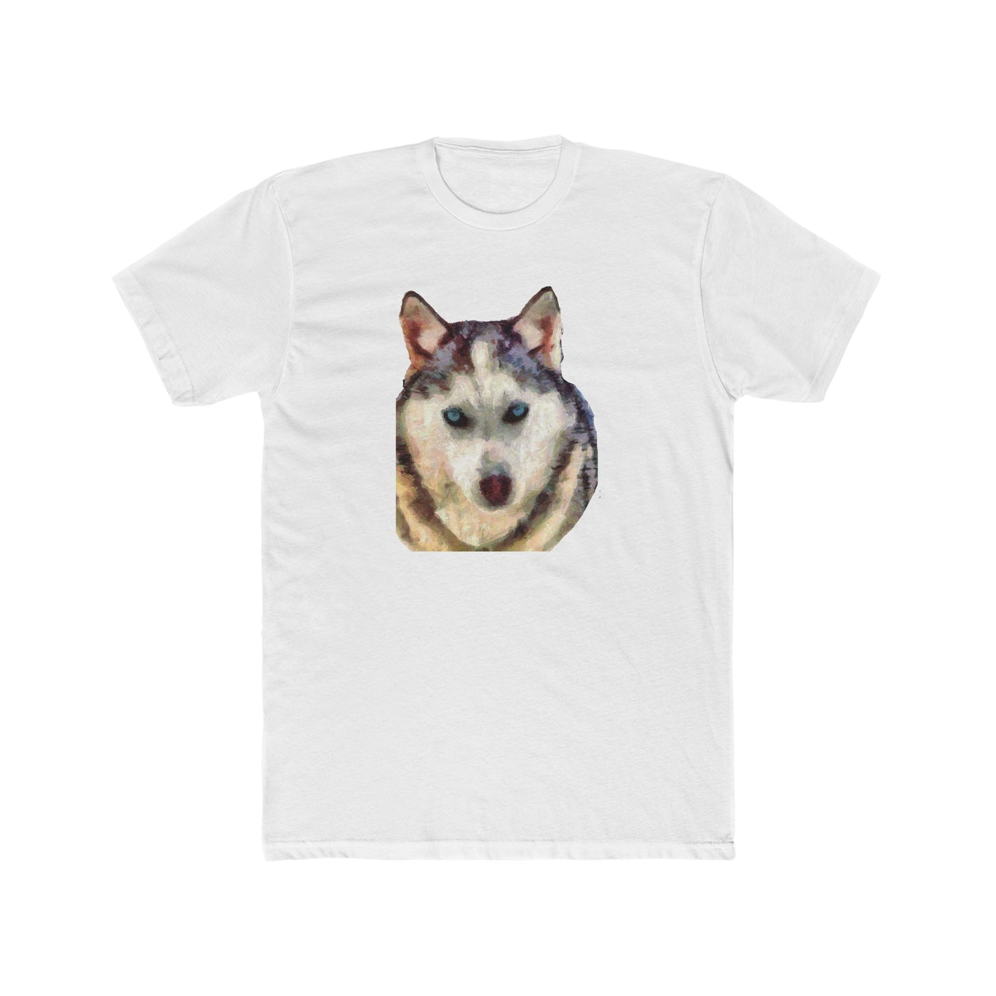 Siberian Husky 'Sacha' Men's Fitted Cotton Crew Tee