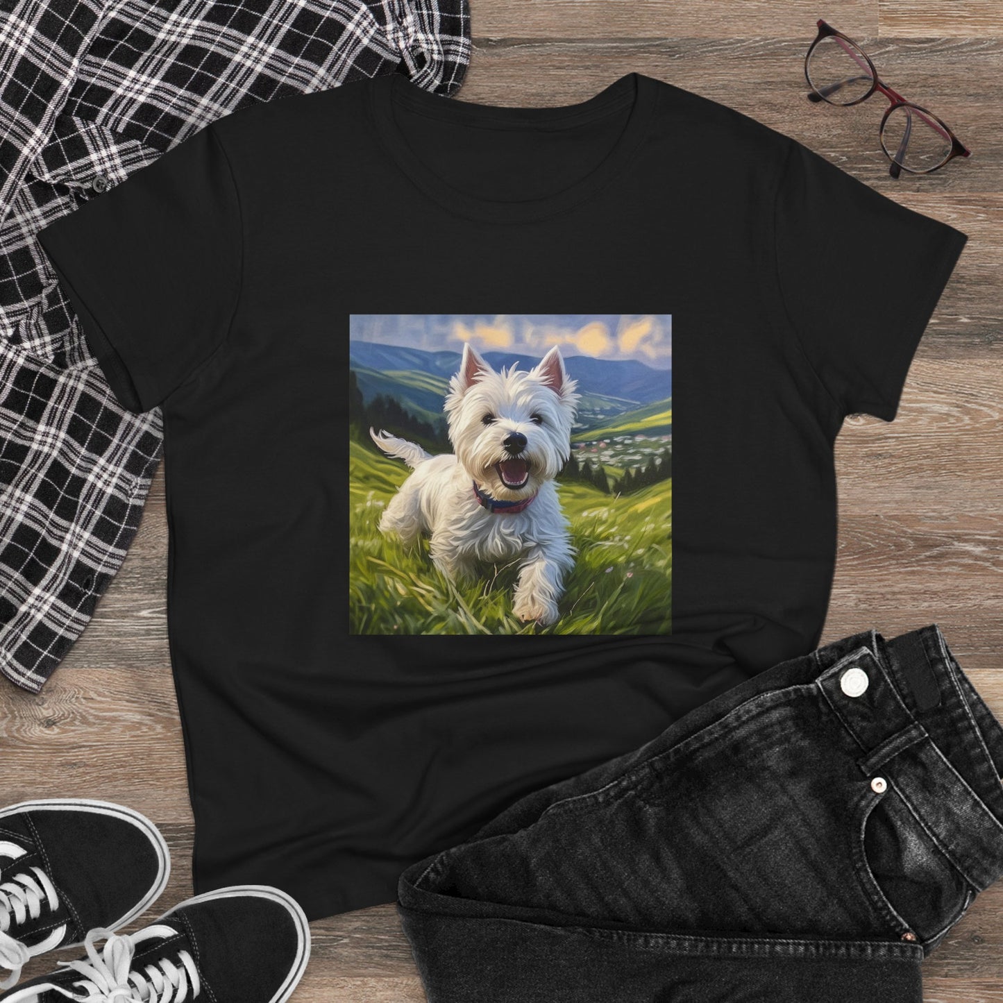 Westie #2 - West Highland Terrier - Women's Midweight Cotton Tee