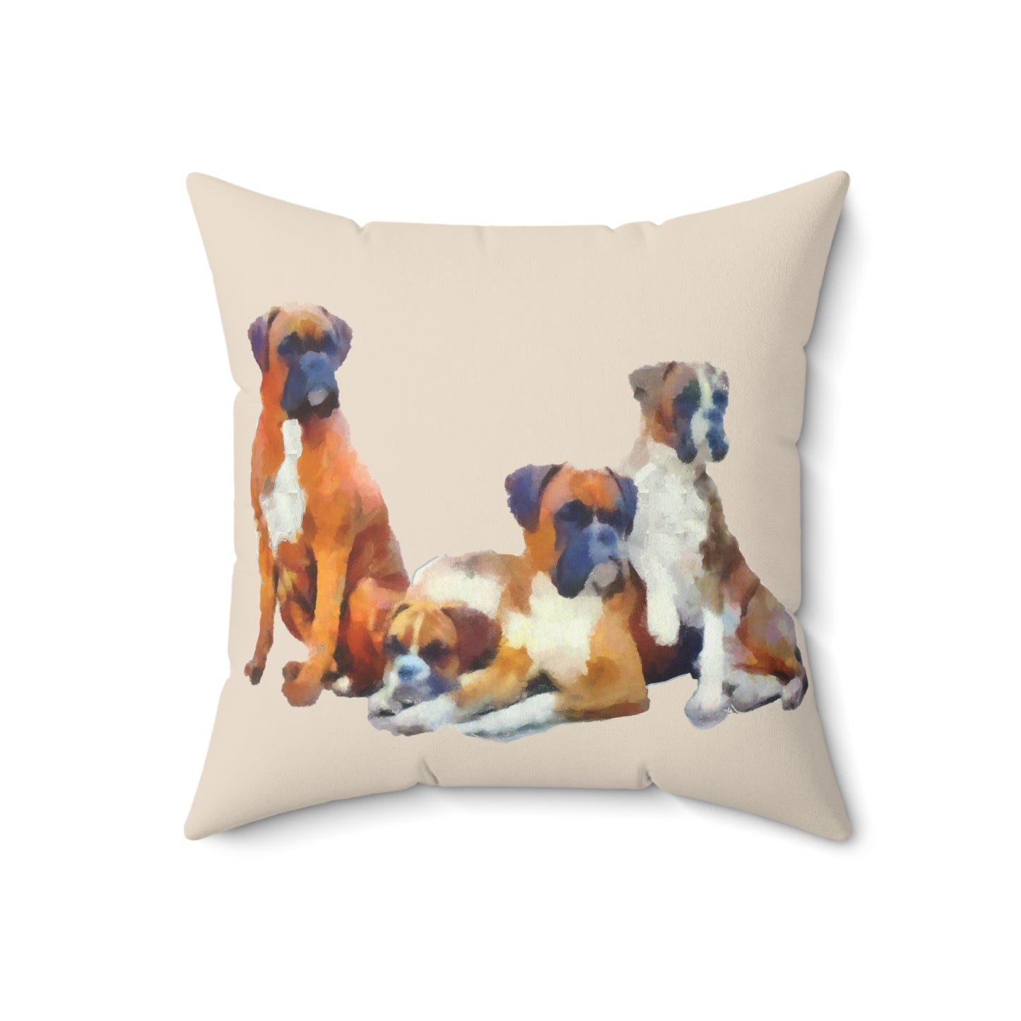 Boxer Quartet Spun Polyester Throw Pillow