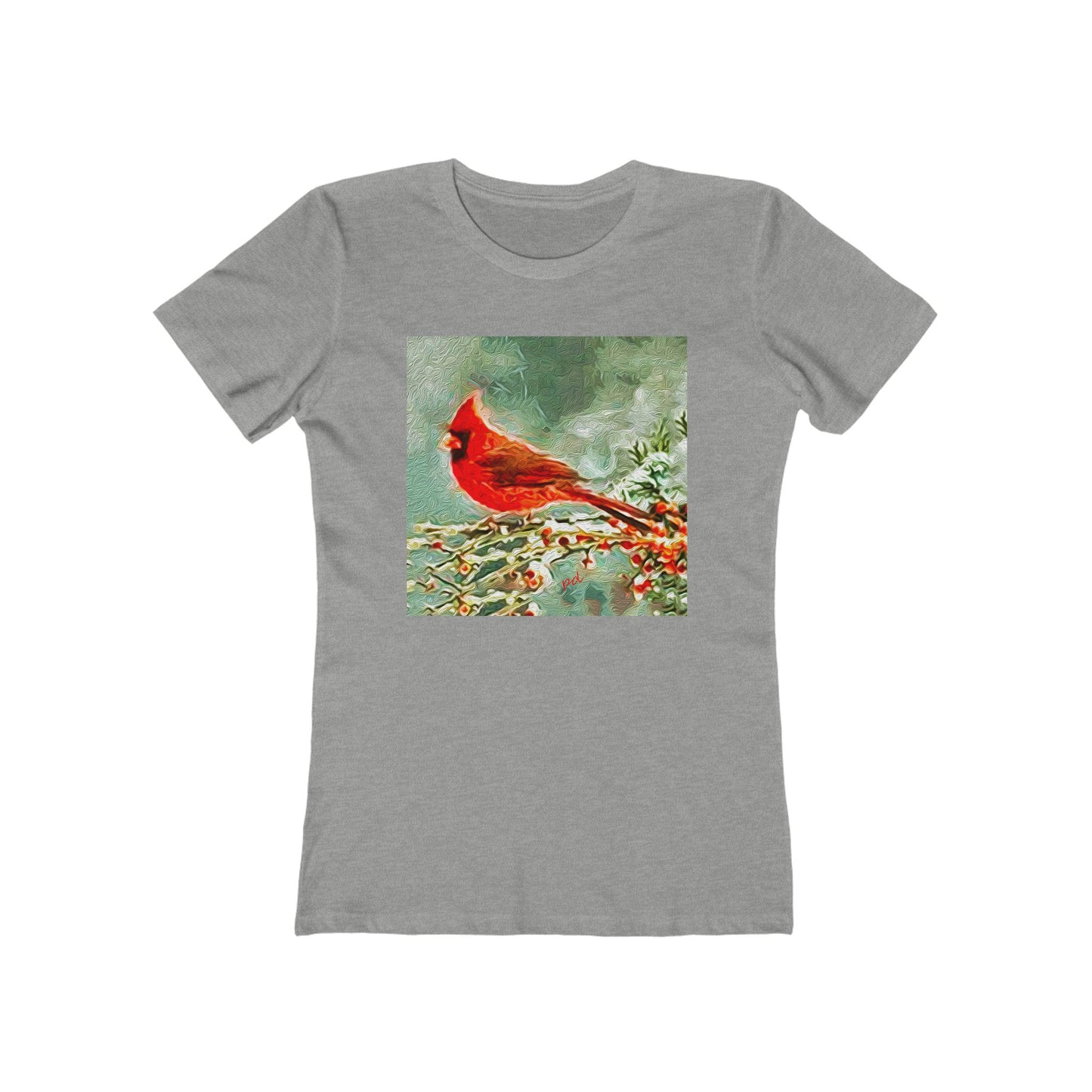 Winter Cardinal -- Women's Slim Fit Ringspun Cotton T-Shirt