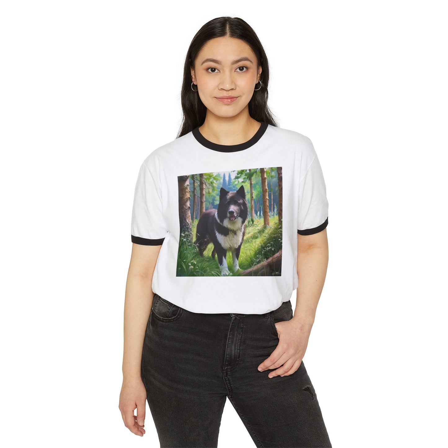 Karelian Bear Dog - Unisex Cotton Ringer T-Shirt