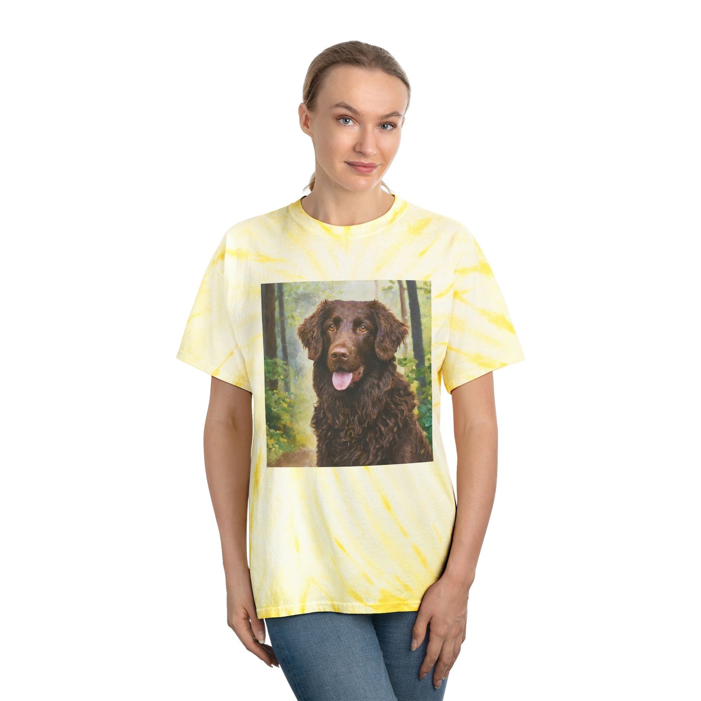 Curly-Coated Retriever Tie-Dye Tee, Cyclone