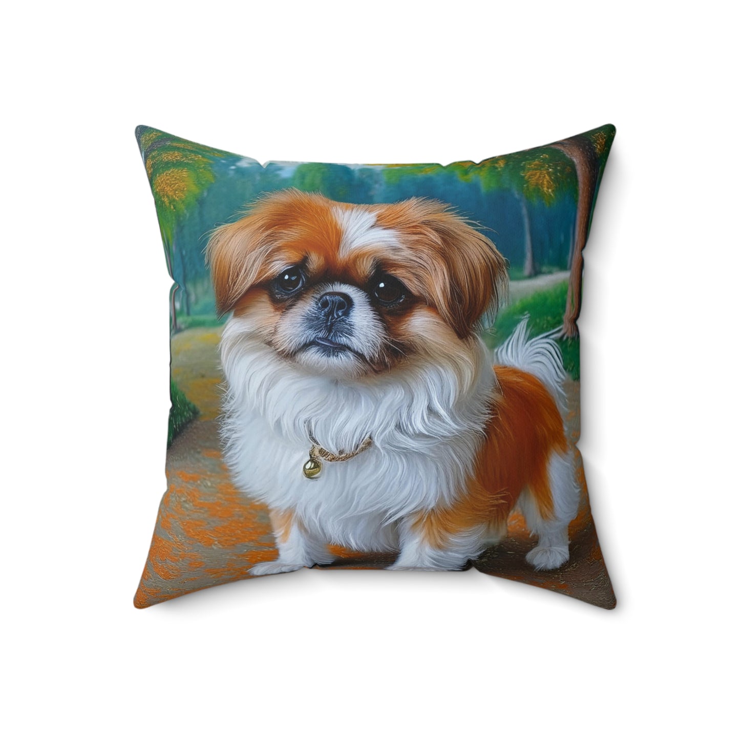 Pekingese Puppy Spun Polyester Throw Pillow