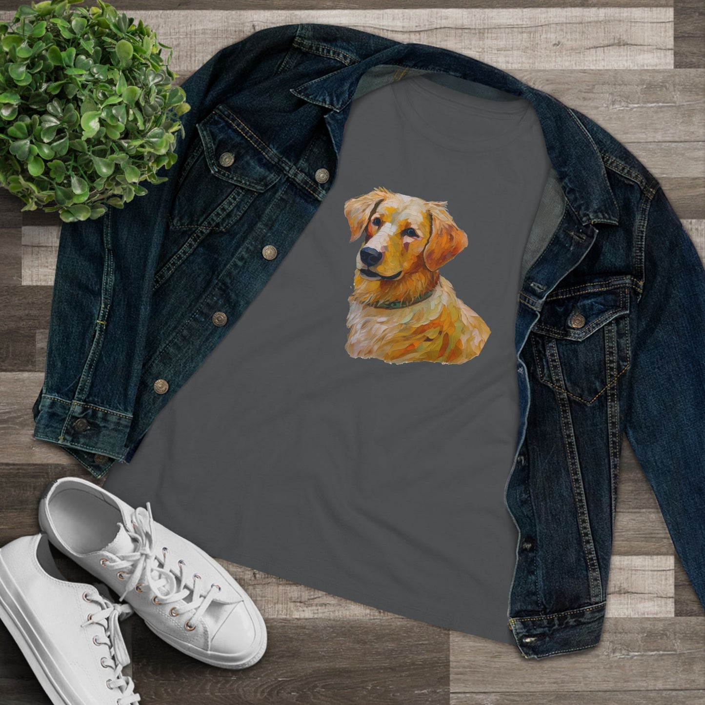 Golden Retriever Puppy Women's Relaxed Fit Cotton Tee