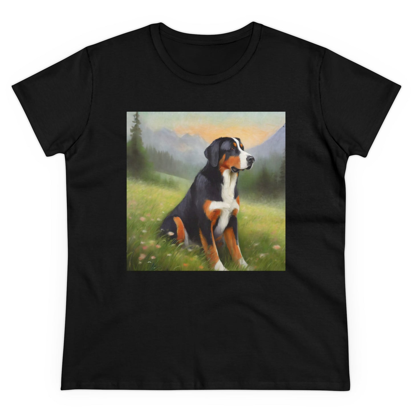 Greater Swiss Mountain Dog Women's Midweight Cotton Tee