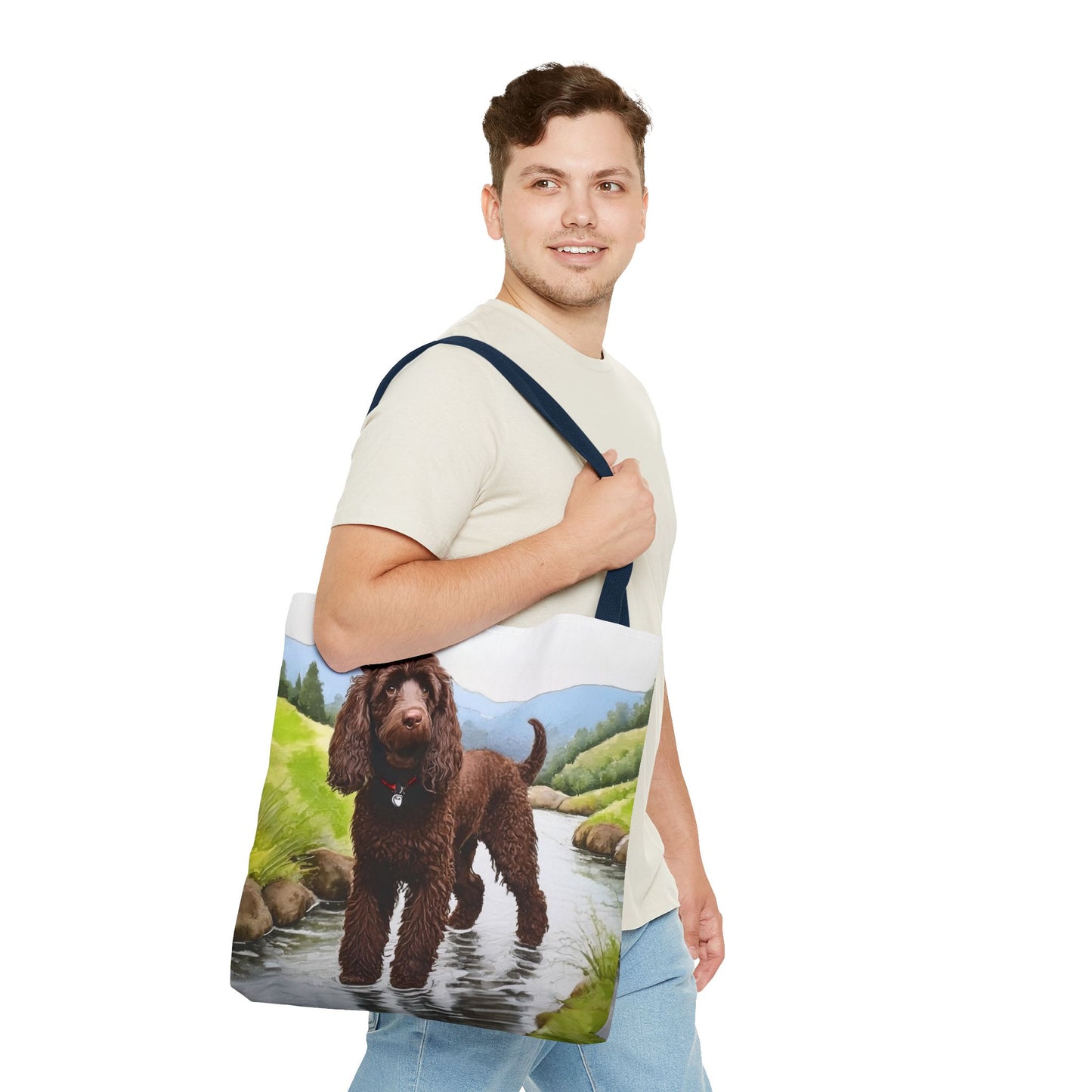 Irish Water Spaniel Polyester Tote Bag (AOP)