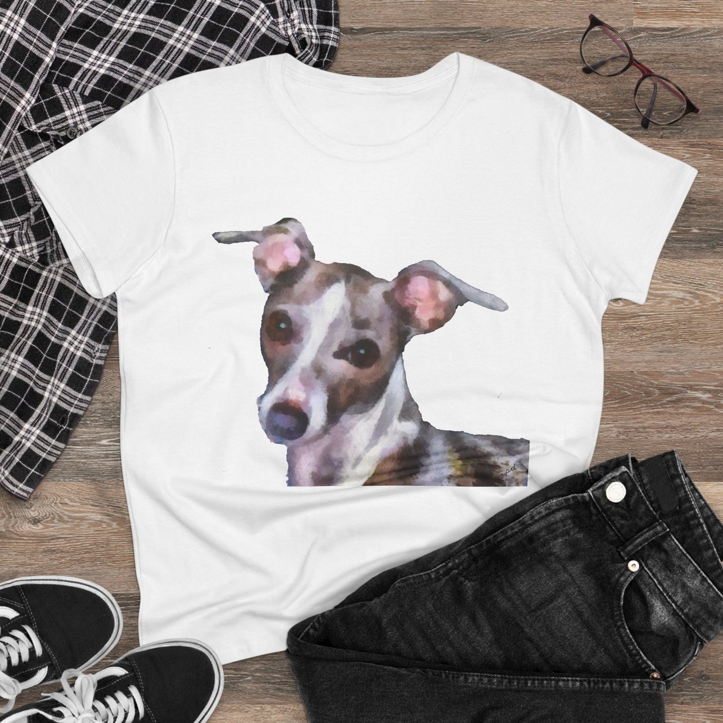 Italian Greyhound 'Lilly' Women's Midweight Cotton Tee