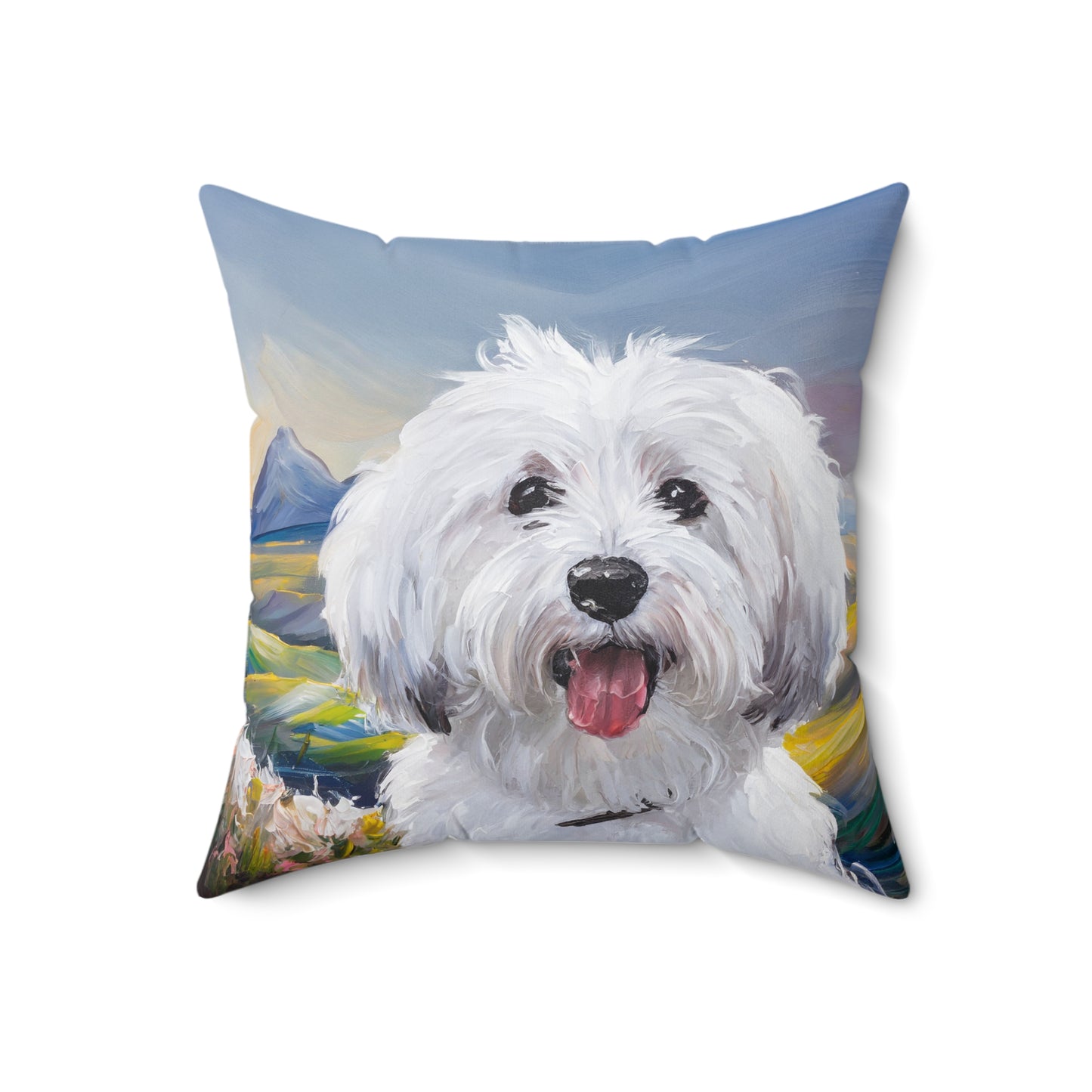 Coton de Tulear Delight Spun Polyester Throw Pillow