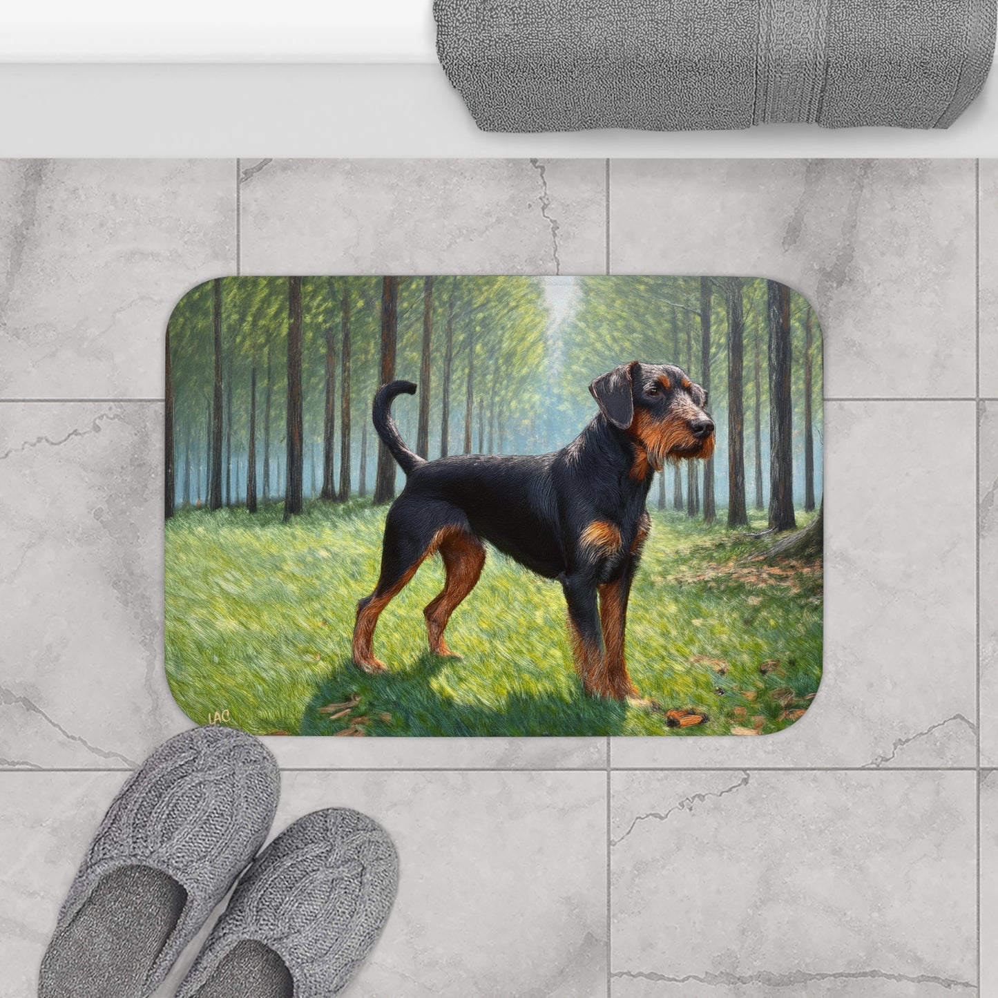 Deutscher Jagdterrier Bathroom Rug Mat