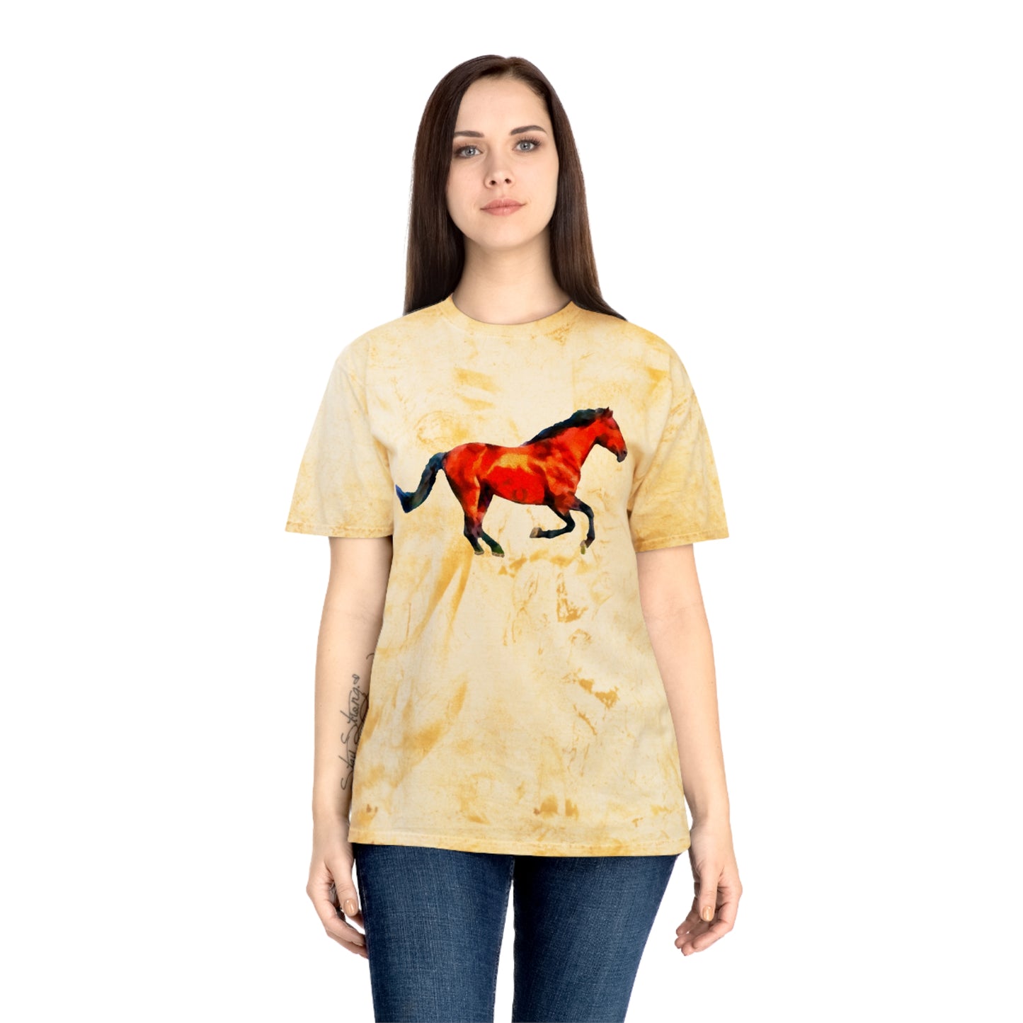 Horse 'Old Red' Unisex Cotton Color Blast T-Shirt
