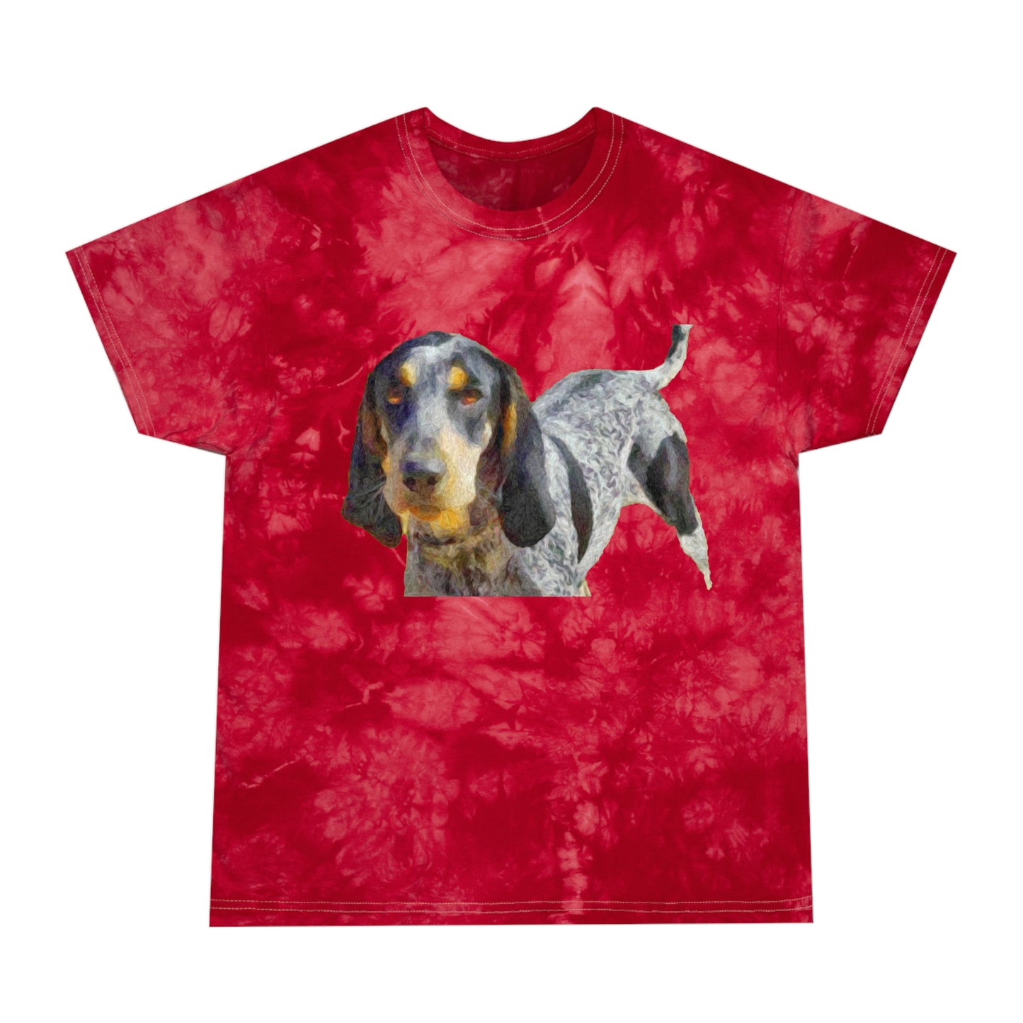 Blue Tick Coonhound Unisex Cotten Tie-Dye Tee, Crystal