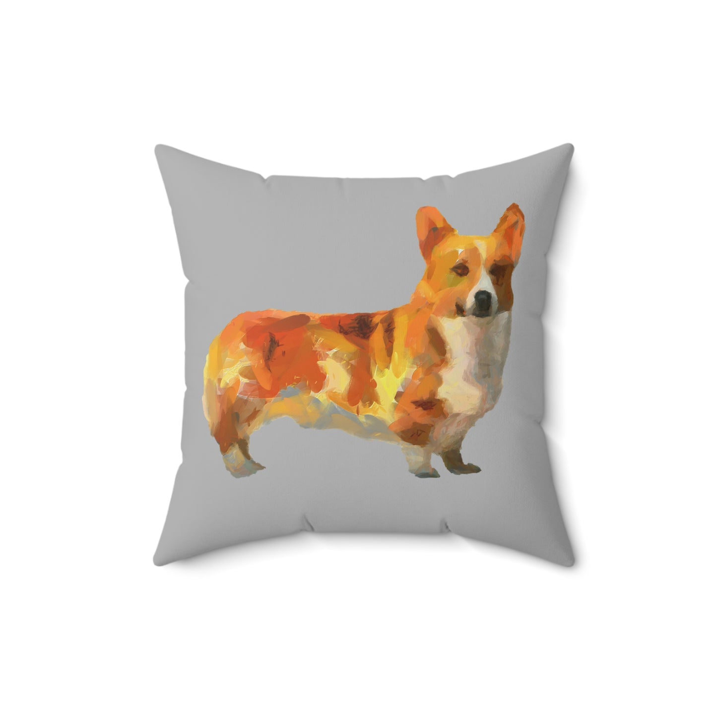 Pembroke Welsh Corgi Spun Polyester Throw Pillow