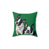 'Captivating Boston Terriers' Spun Polyester Throw Pillow