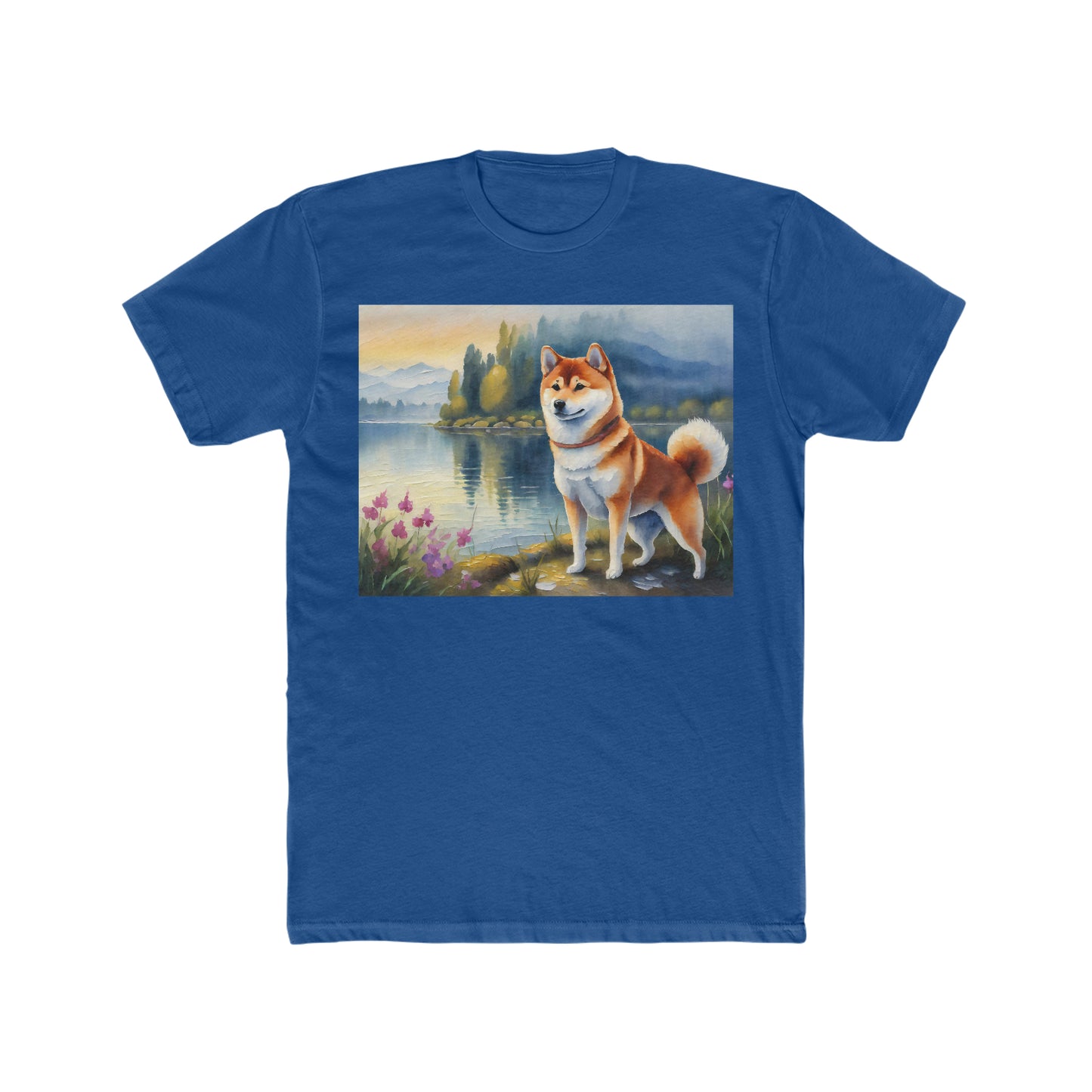 Shiba Inu -- Men's Fitted Cotton Crew Tee