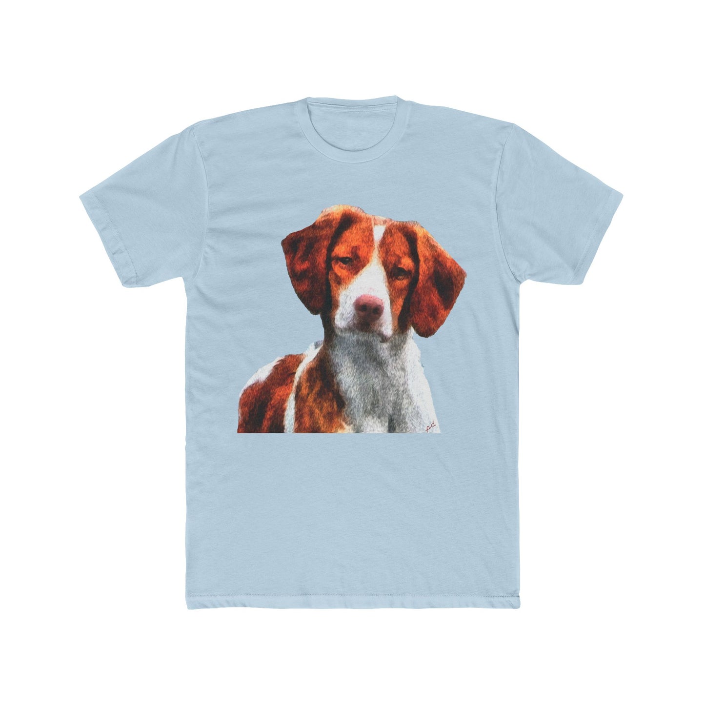 Brittany Spaniel 'Gunner' Men's Fitted Cotton Crew Tee