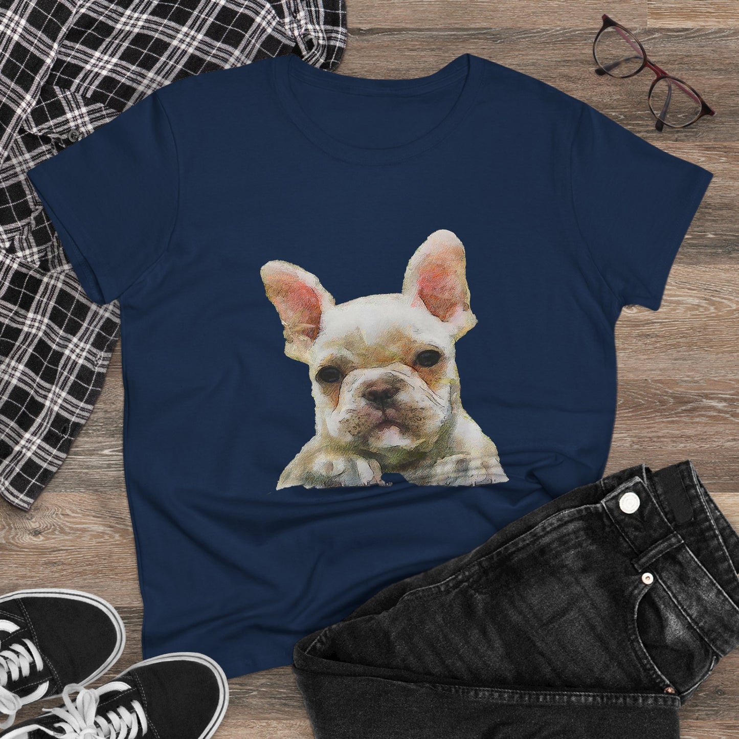 French Bulldog 'Bouvier' Women's Midweight Cotton Tee