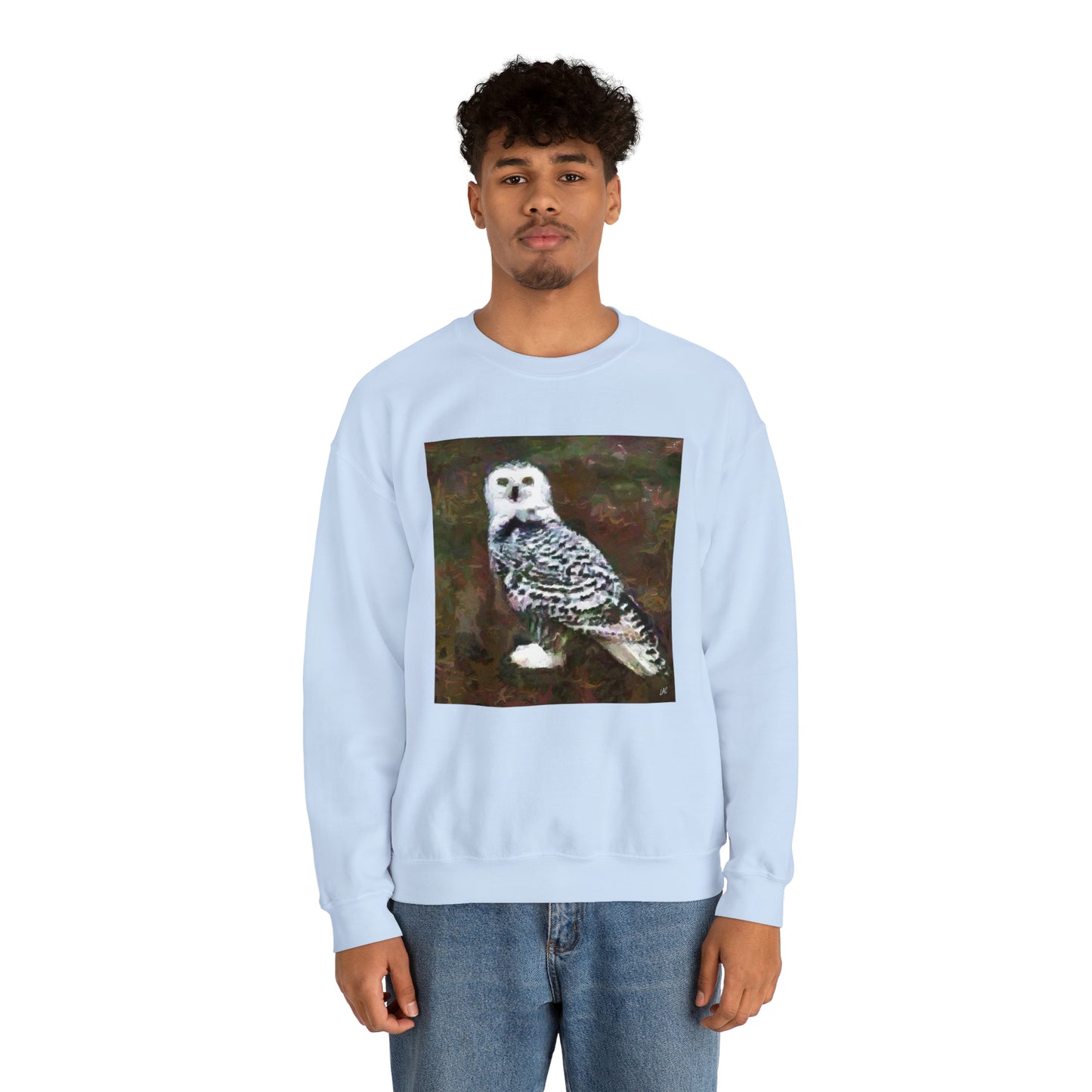 Snowy White Owl Unisex 50/50 Crewneck Sweatshirt