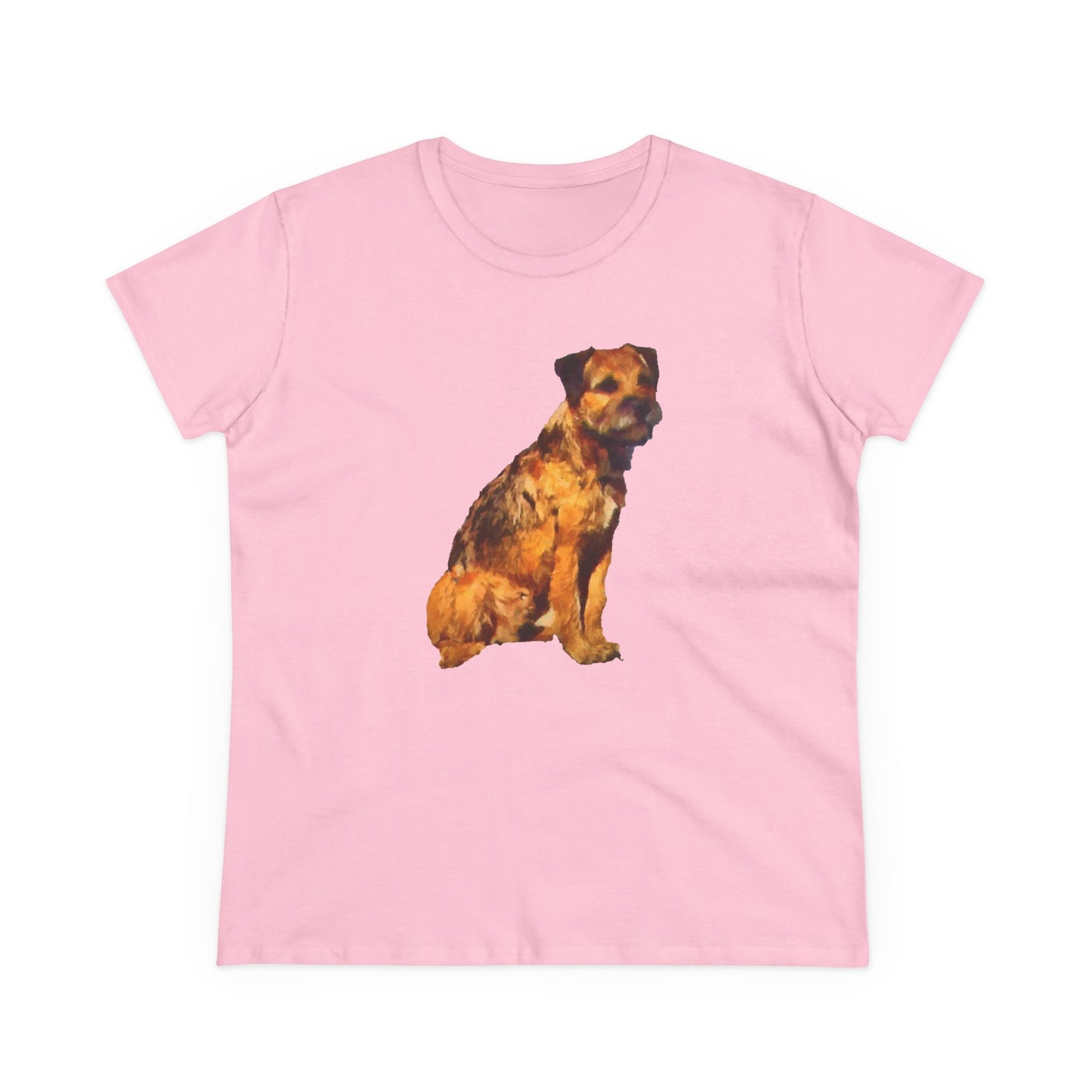 Charming Border Terrier 'Andrew' Women's Midweight Cotton Tee