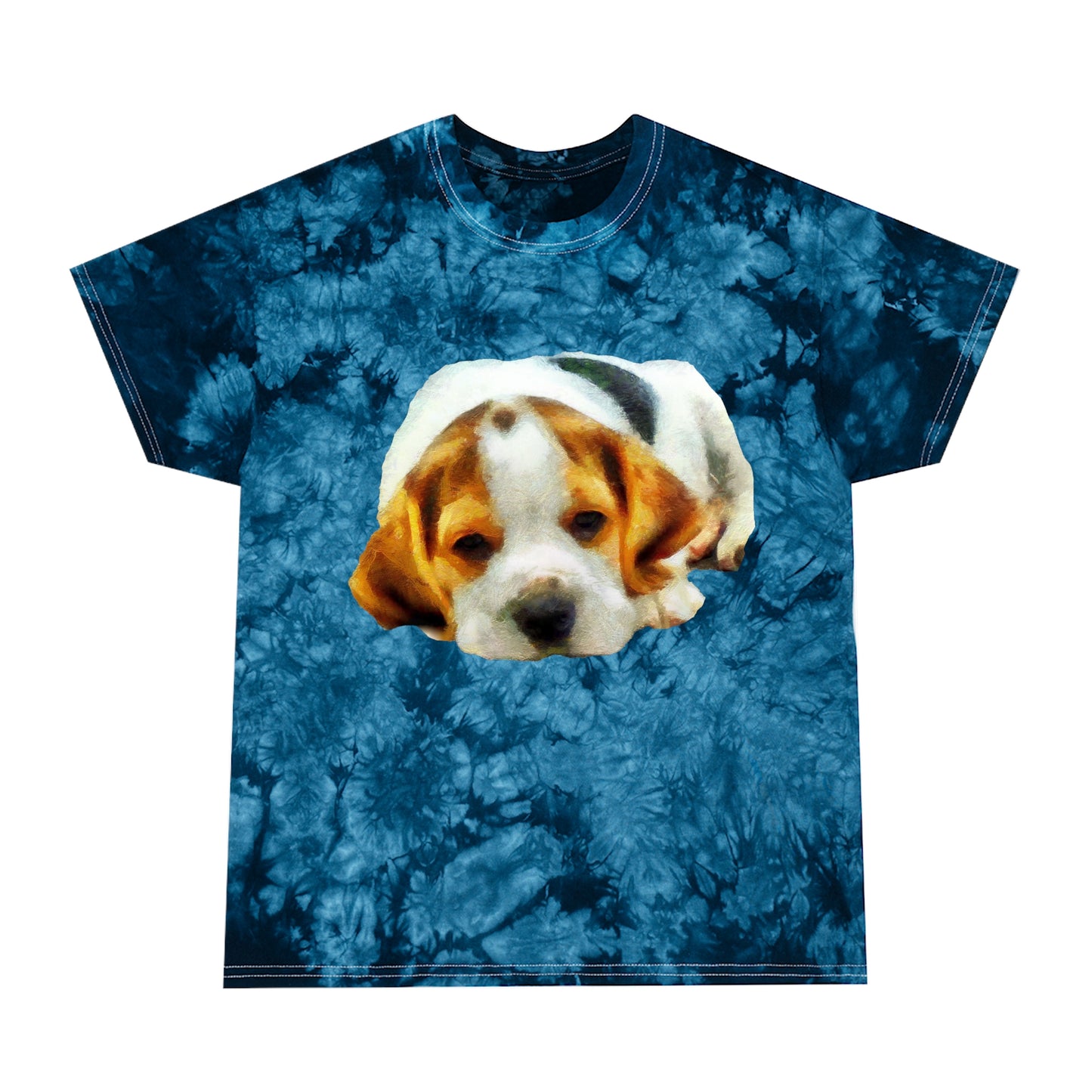 English Foxhound 'Sasha' Unisex Cotton - Tie-Dye Tee, Crystal