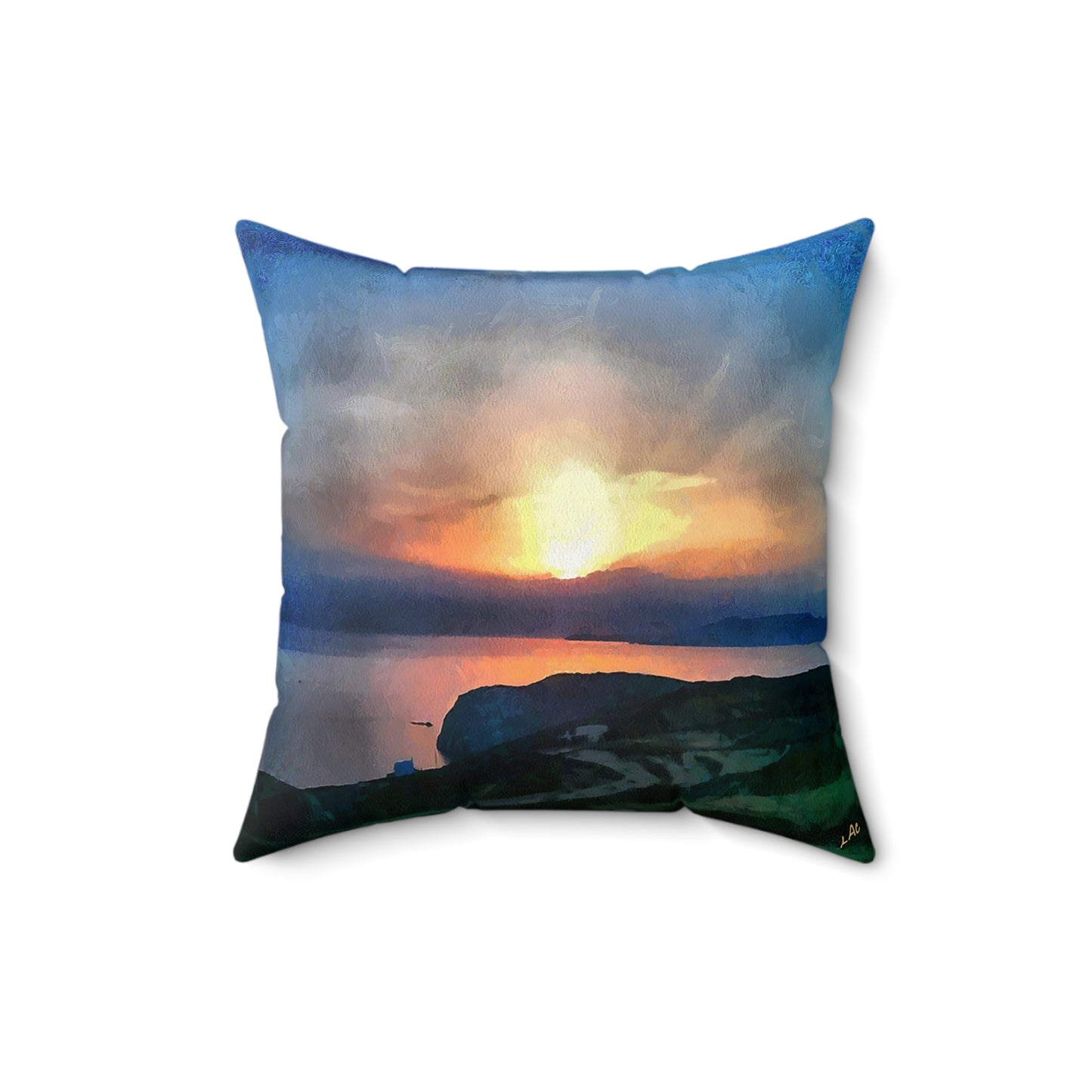 Sifnos Sunset (Greece) Spun Polyester Throw Pillow