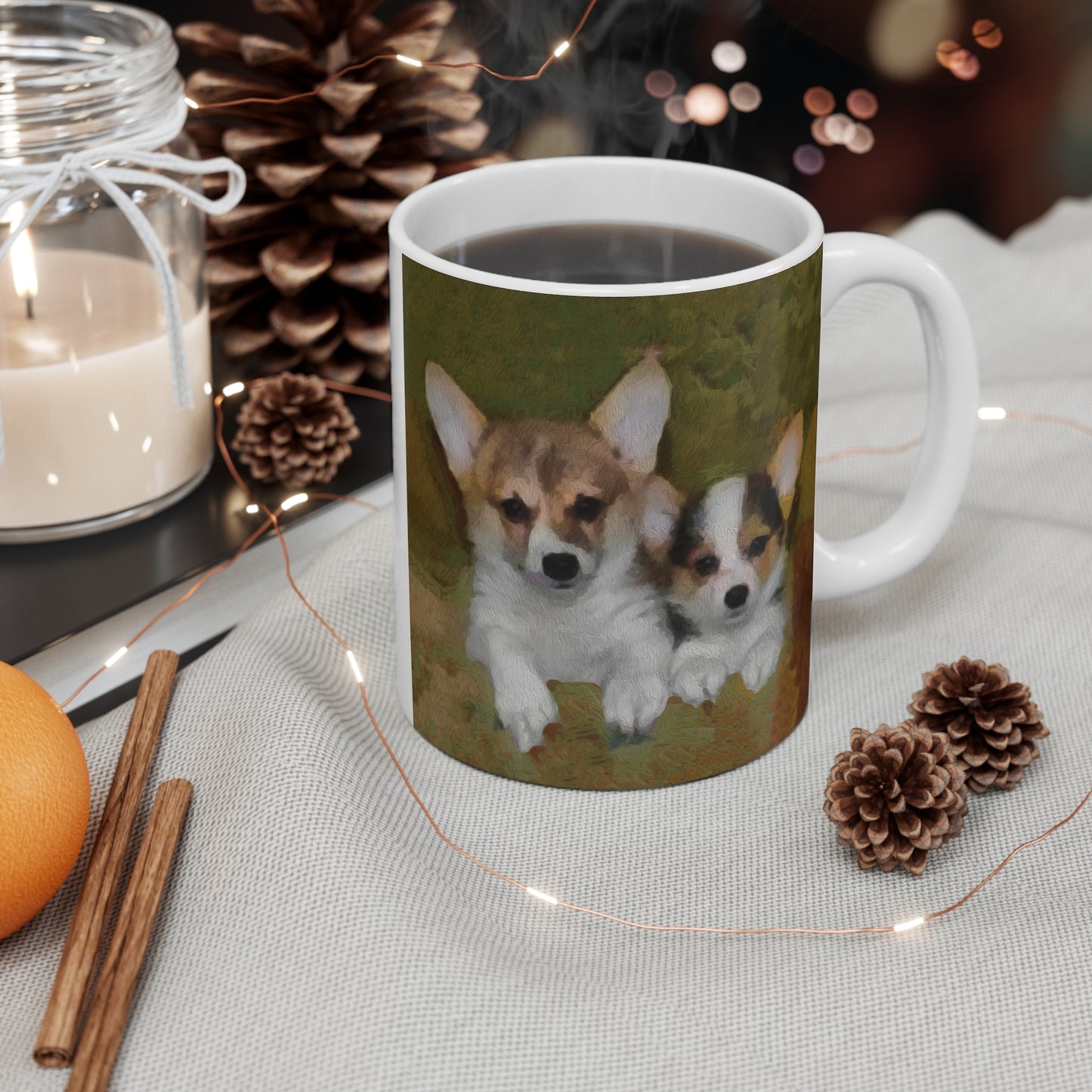 Welsh Corgi 'Cousins' Ceramic Mug 11oz