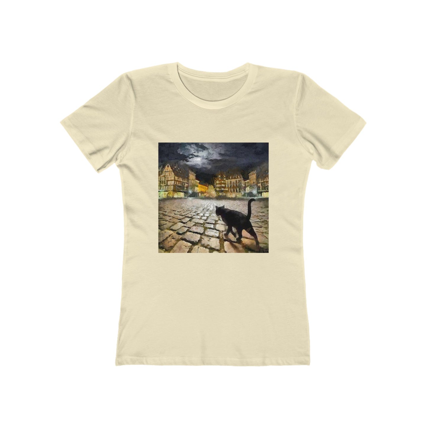 Night Cat Prowling - Women's Slim Fit Ringspun Cotton T-Shirt