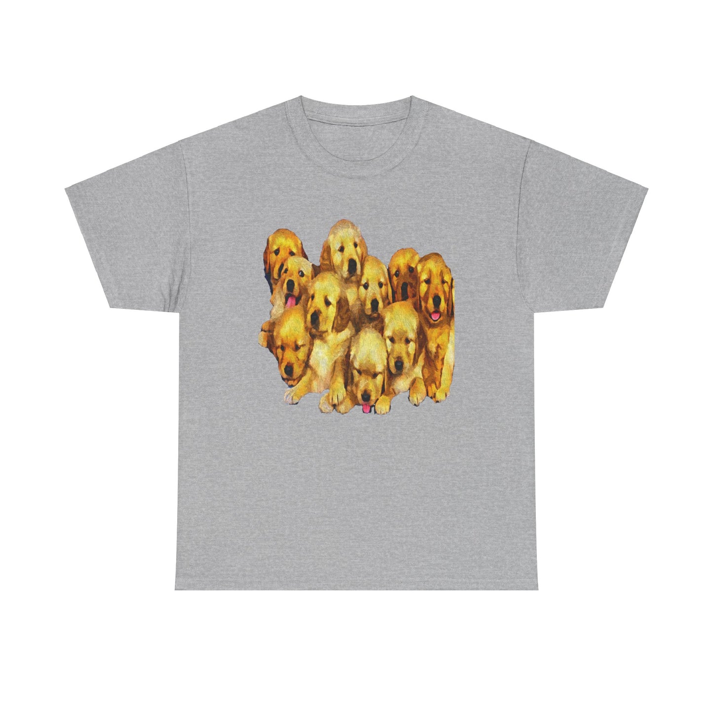 Golden Retriever Puppies Unisex Heavy Cotton Tee