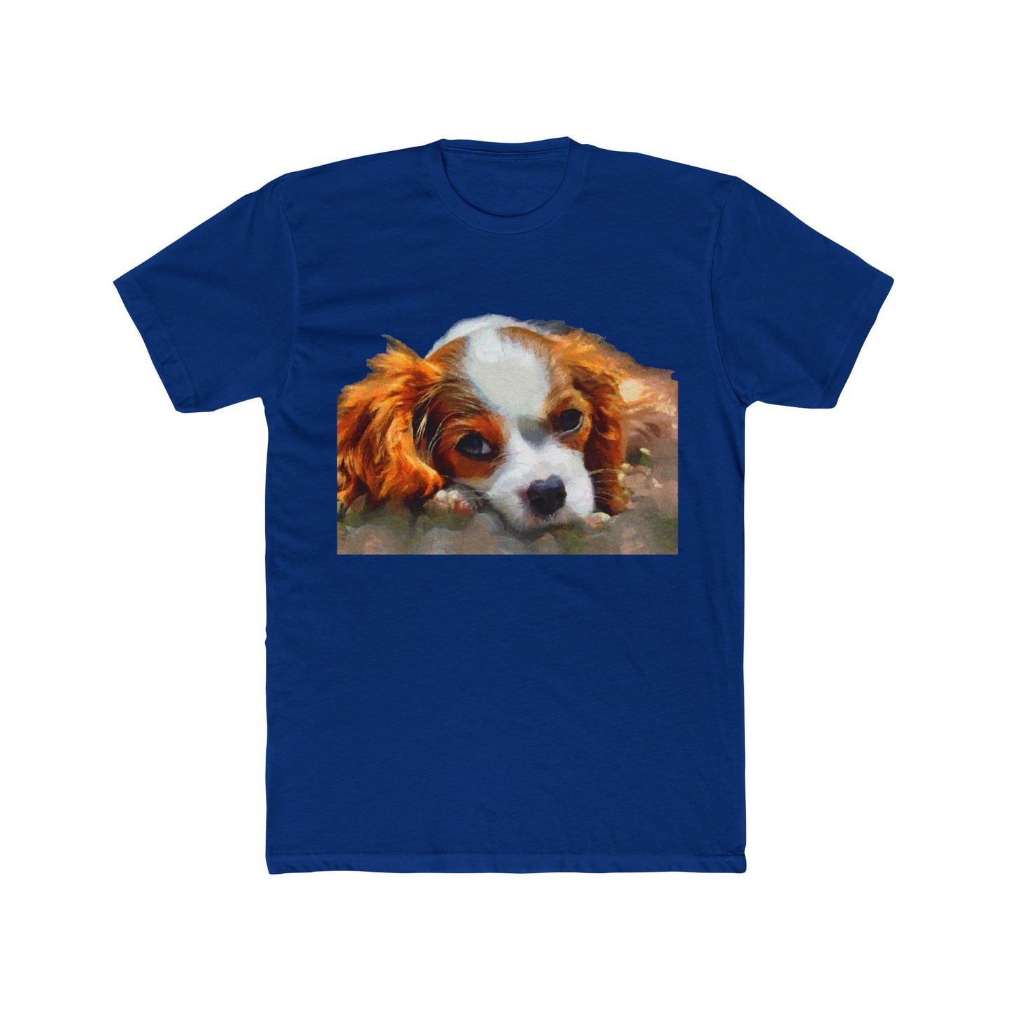 Cavalier King Charles Spaniel Puppy - Men's Fitted Cotton Crew Tee