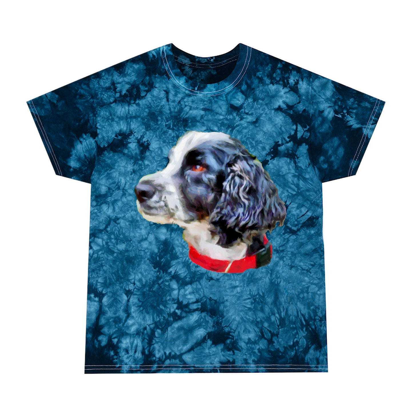 Crystal Cotton Tie-Dye Tee with English Cocker Spaniel