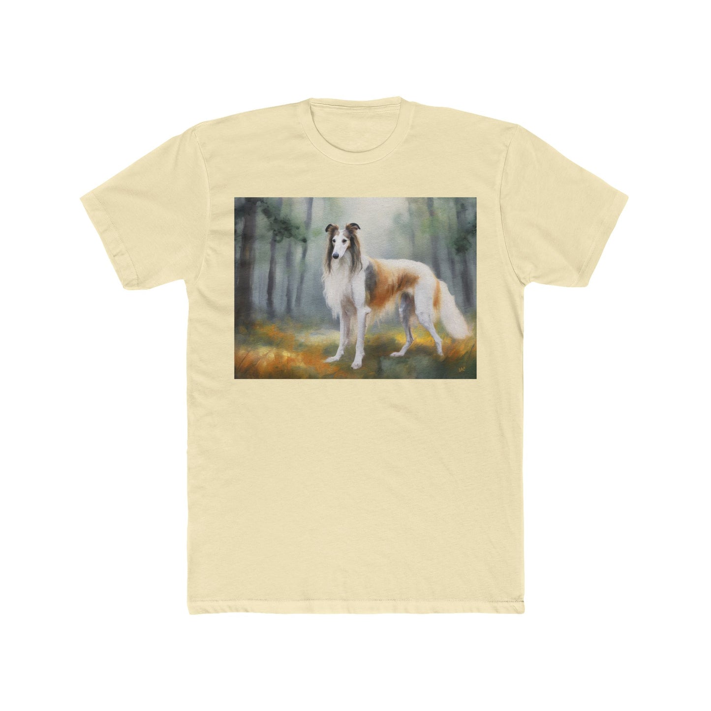 Borzoi 'Russian Wolfhound' Men's Fitted Cotton Crew Tee