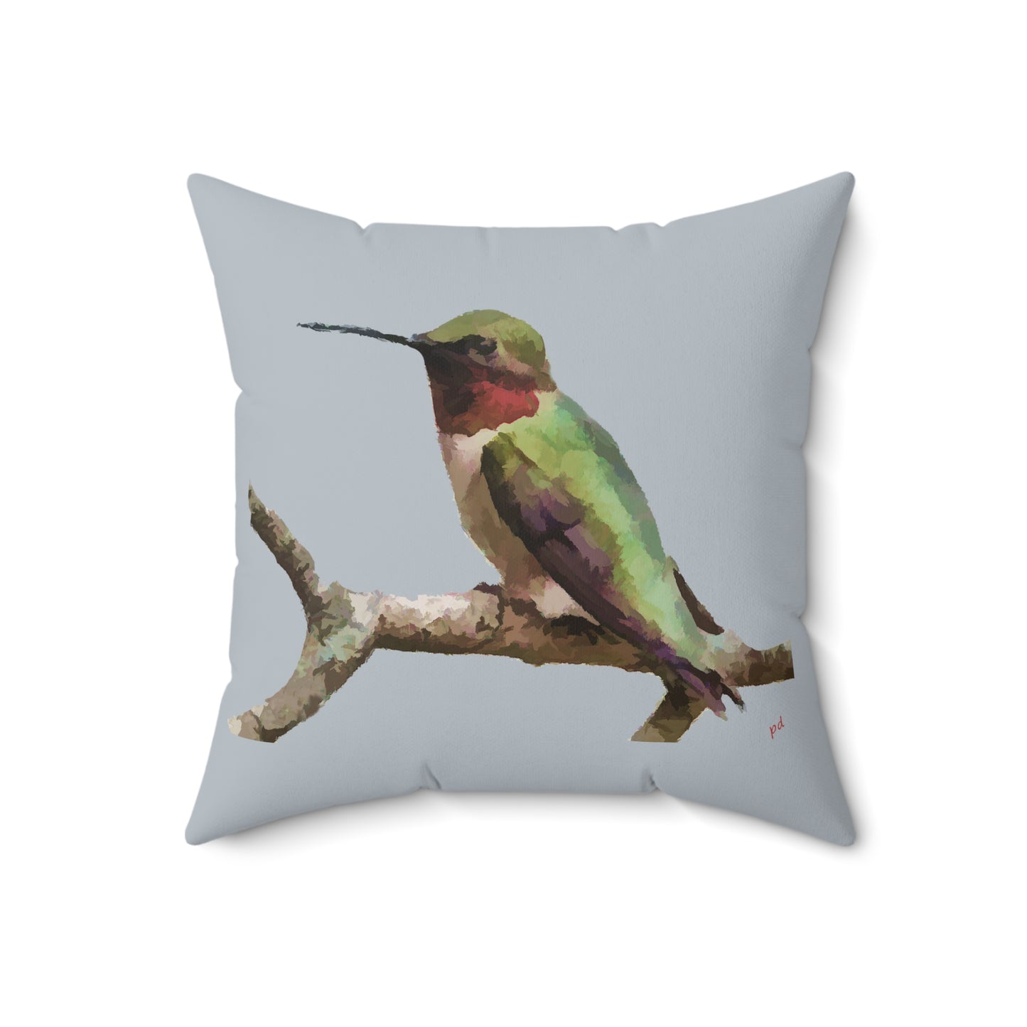 Humming Bird 'Cheeky' Spun Polyester Throw Pillow