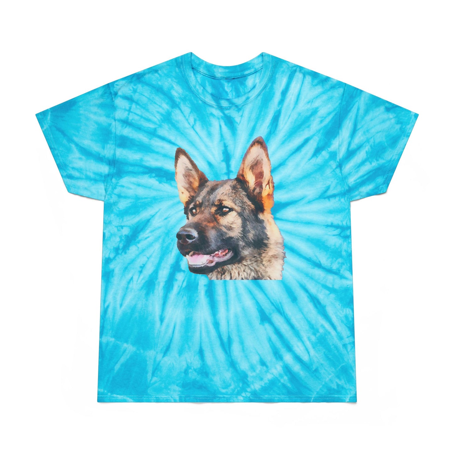 German Shepherd Tie-Dye Tee, Cyclone: A Splash of Fun