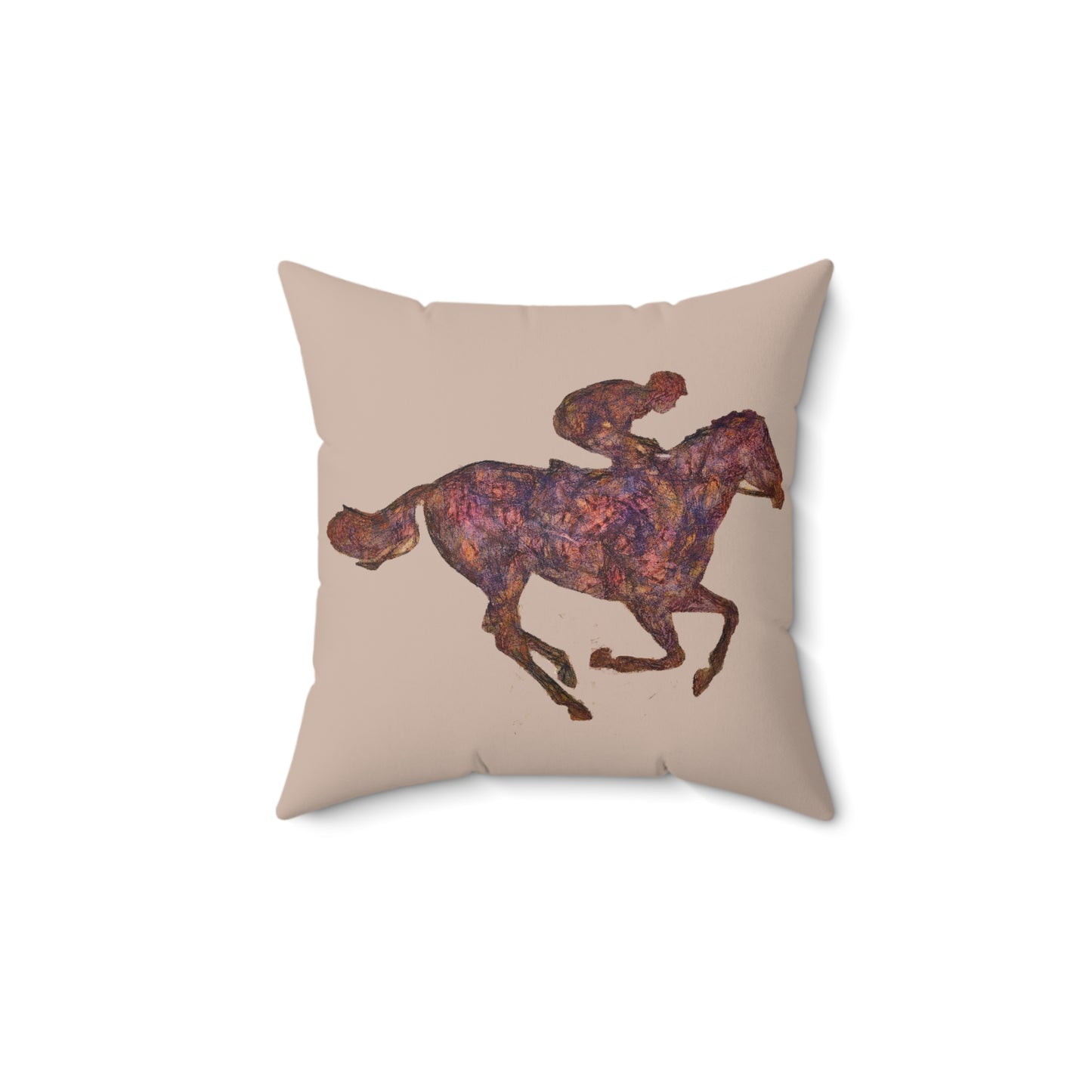 Race Horse - Spun Polyester Throw Pillow