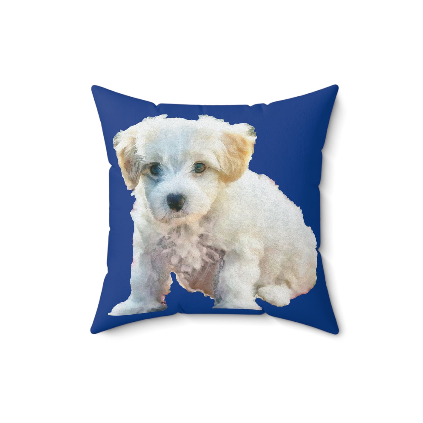 Bichon Frise Spun Polyester Throw Pillow