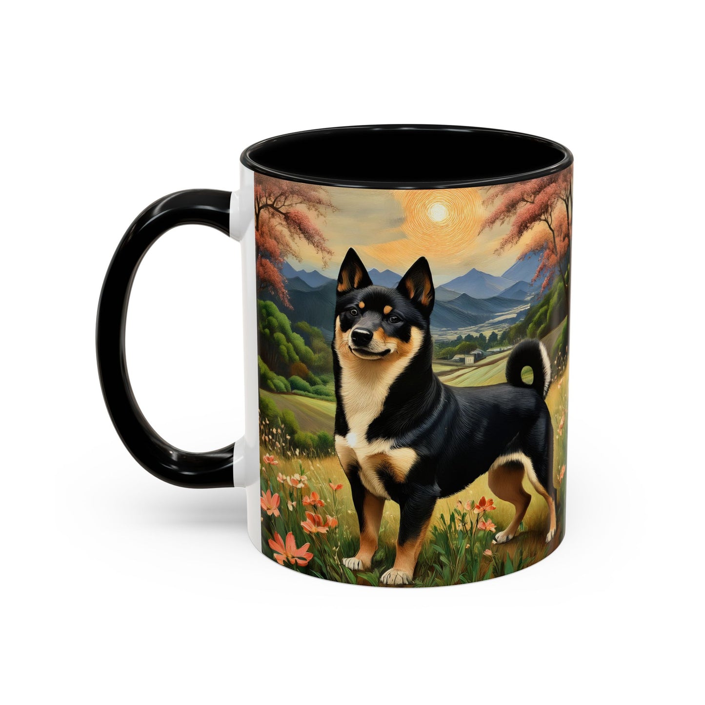 Shiba Inu - Black and Tan -- Ceramic Accent Coffee Mug (11, 15oz)