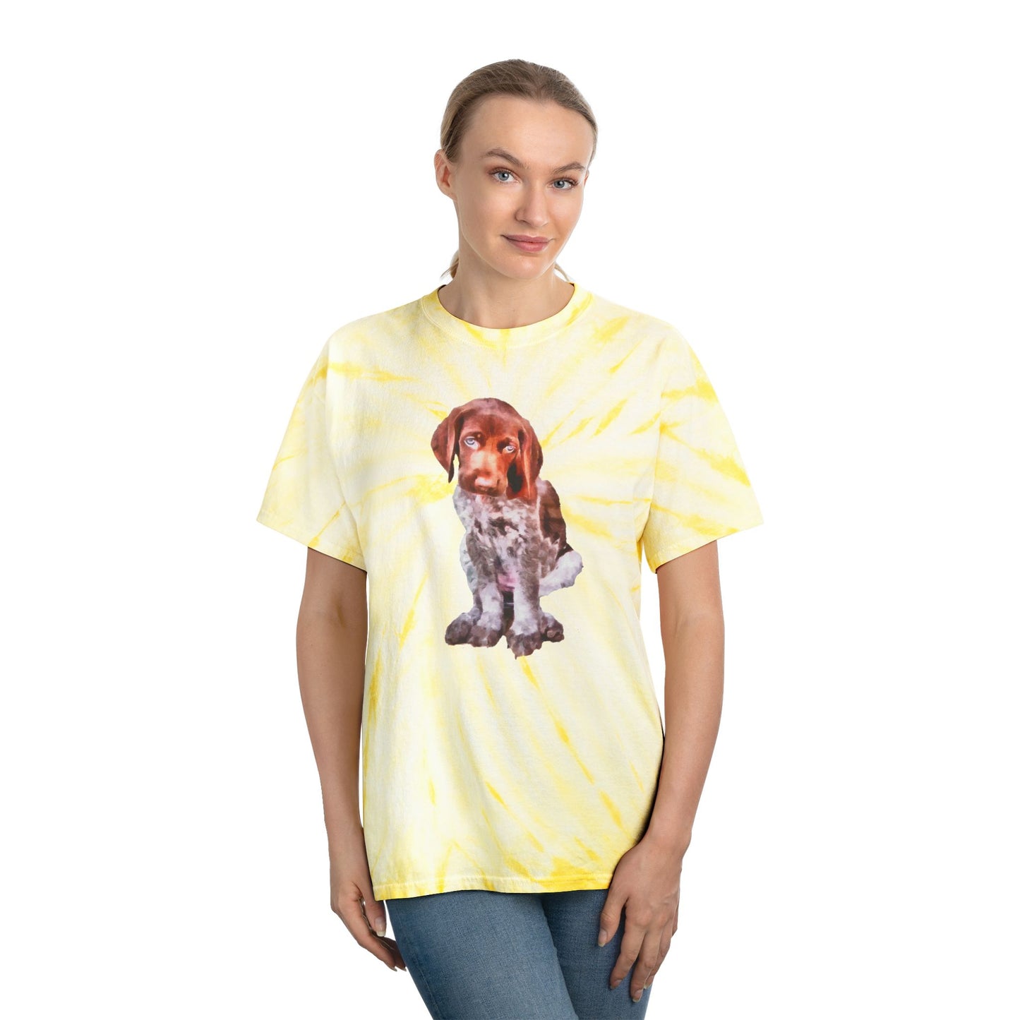 German Shorthair Pointer 'Benny' Unisex Tie-Dye Tee, Cyclone