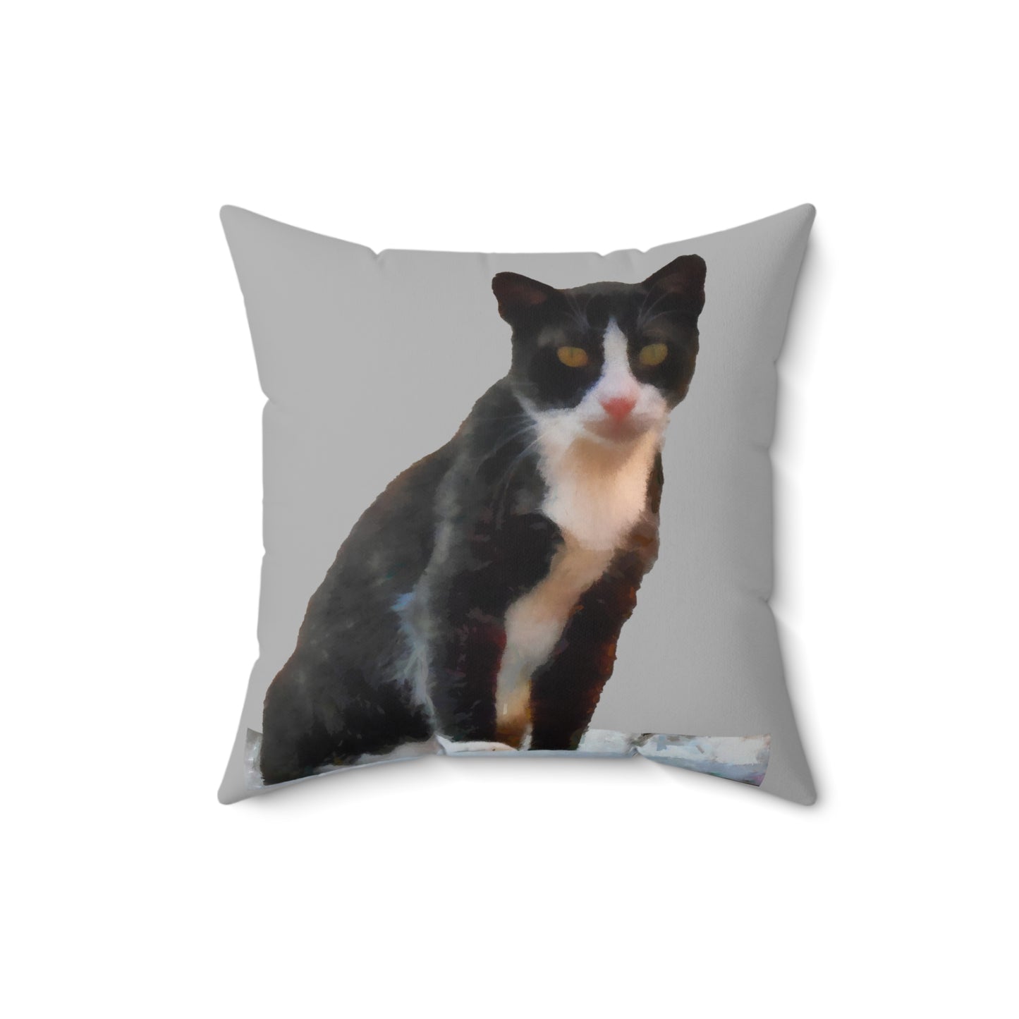 Cat from Hydra - Spun Polyester Throw Pillow