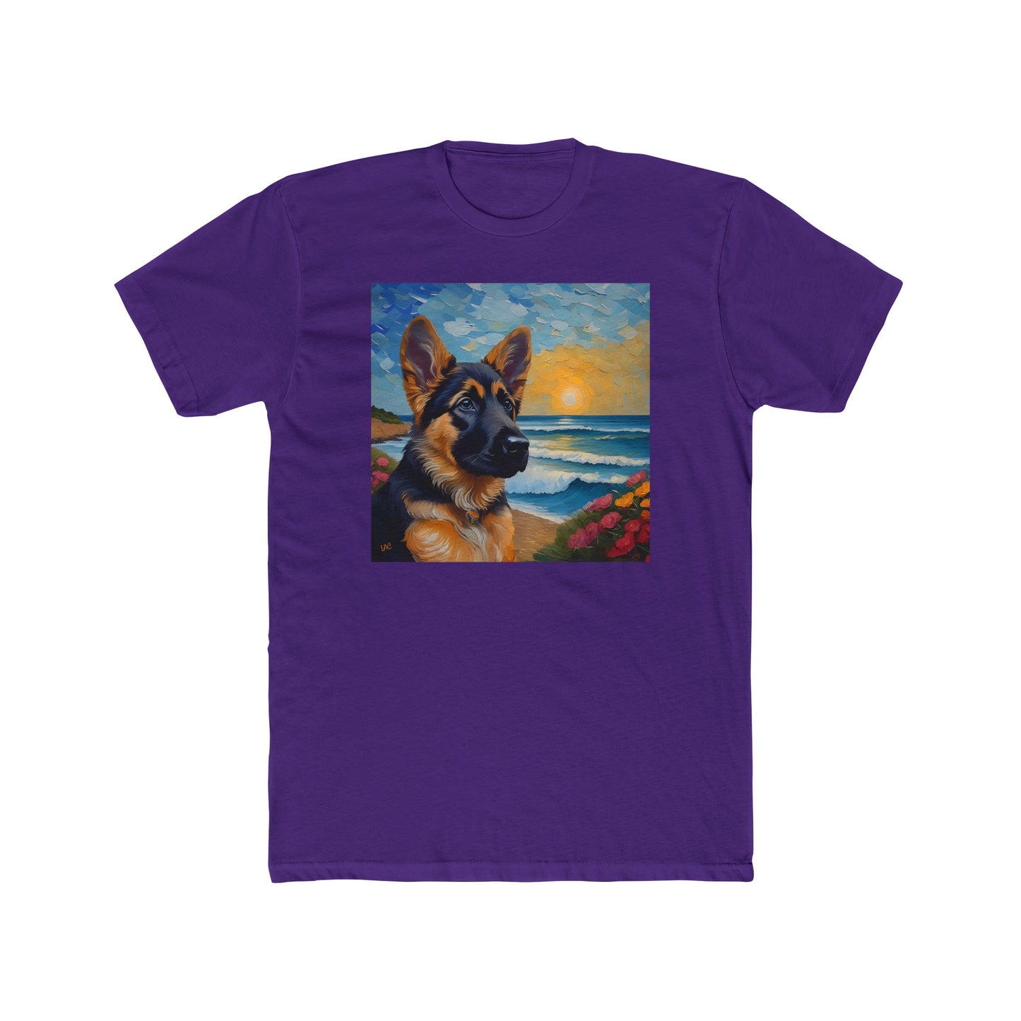 German Shepherd Puppy #2 - Men's Fitted Cotton Crew Tee