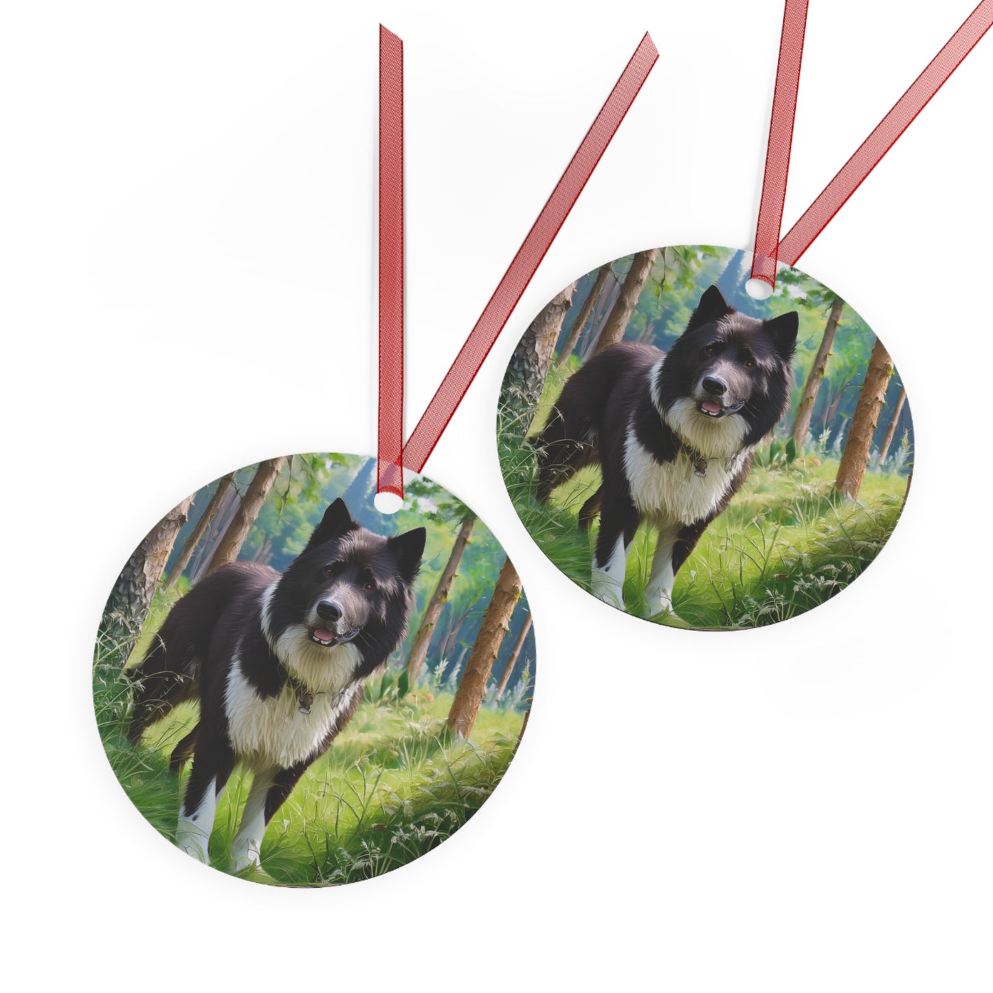 Karelian Bear Dog Metal Ornaments