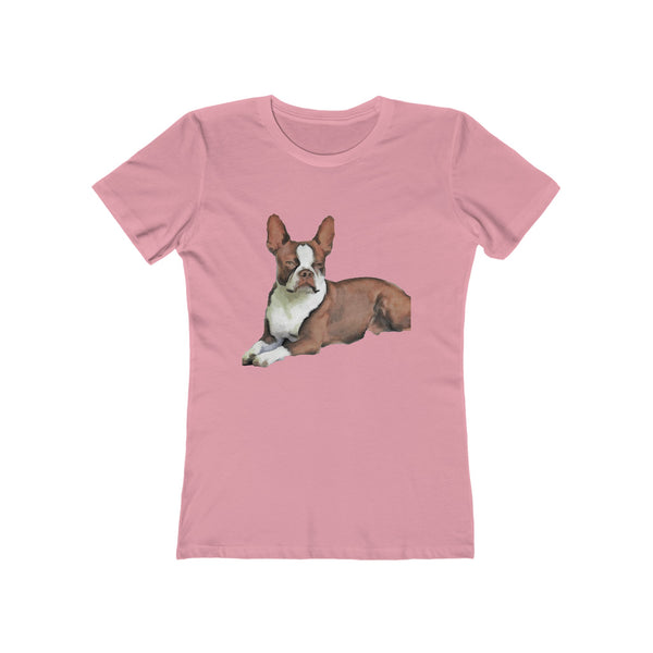 "Seely the Boston Terrier" Women's Slim Fit Ringspun Cotton T-Shirt