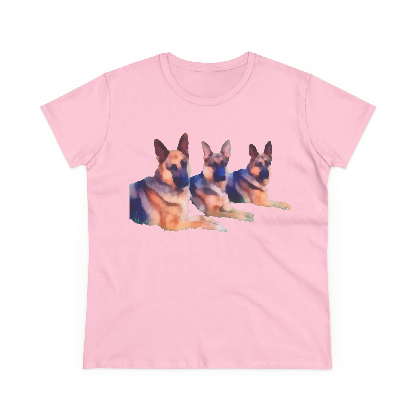 German Shepherd 'Trio' Women's Midweight Cotton Tee