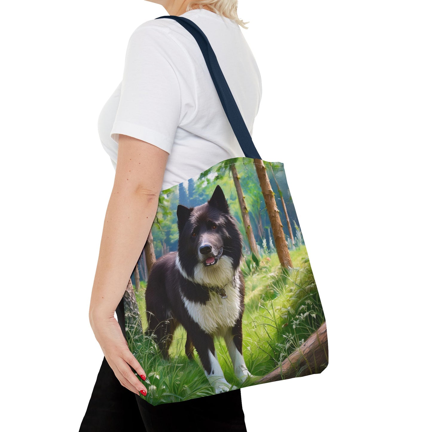 Karelian Bear Dog Polyester Tote Bag (AOP)