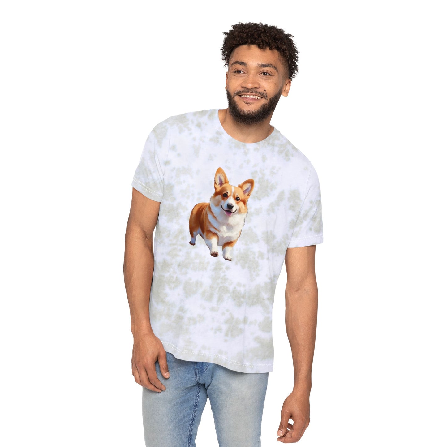 Welsh Corgi Puppy - Unisex Fashion Tie-Dyed T-Shirt
