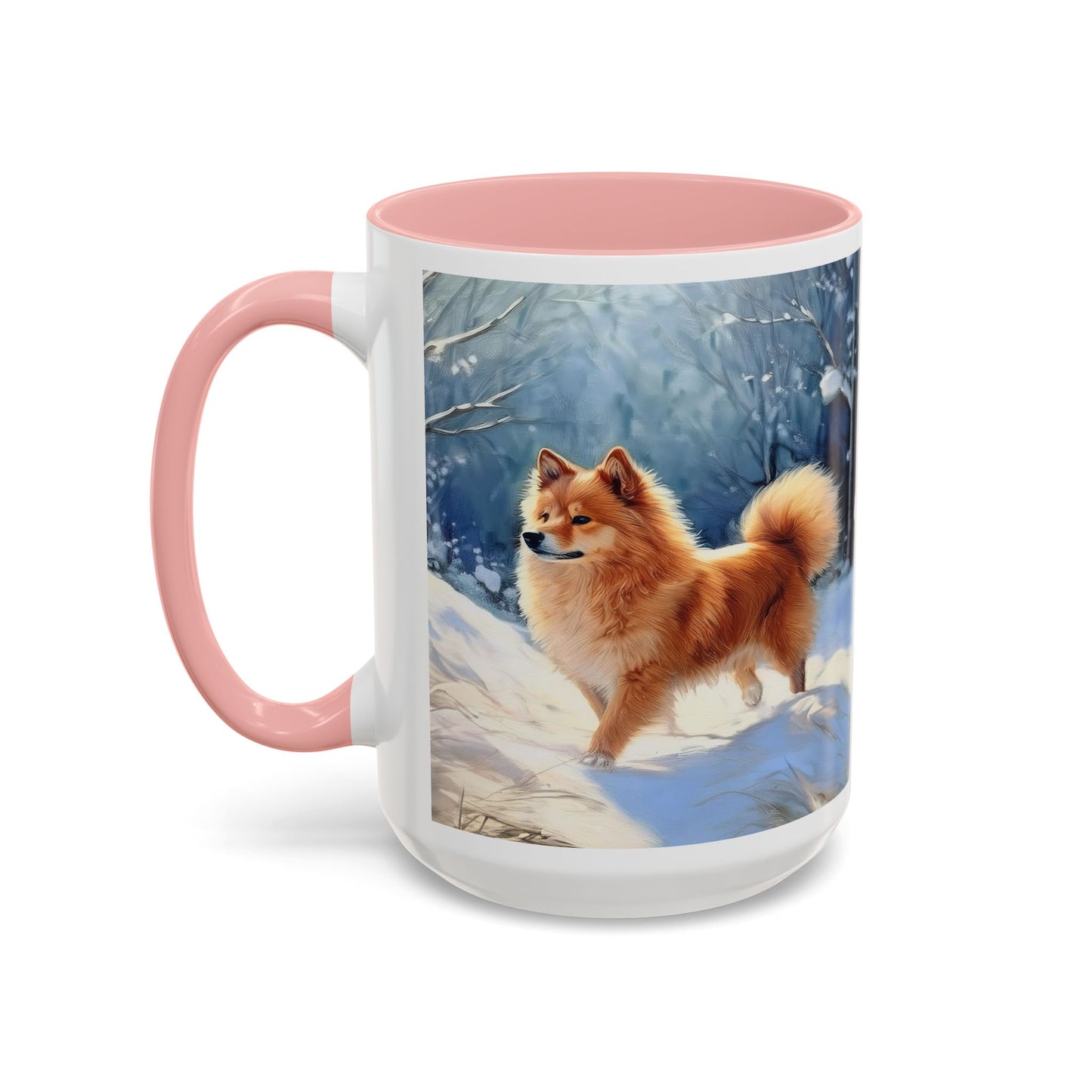 Finnish Spitz - Ceramic Accent Coffee Mug - Two Sizes of Delight