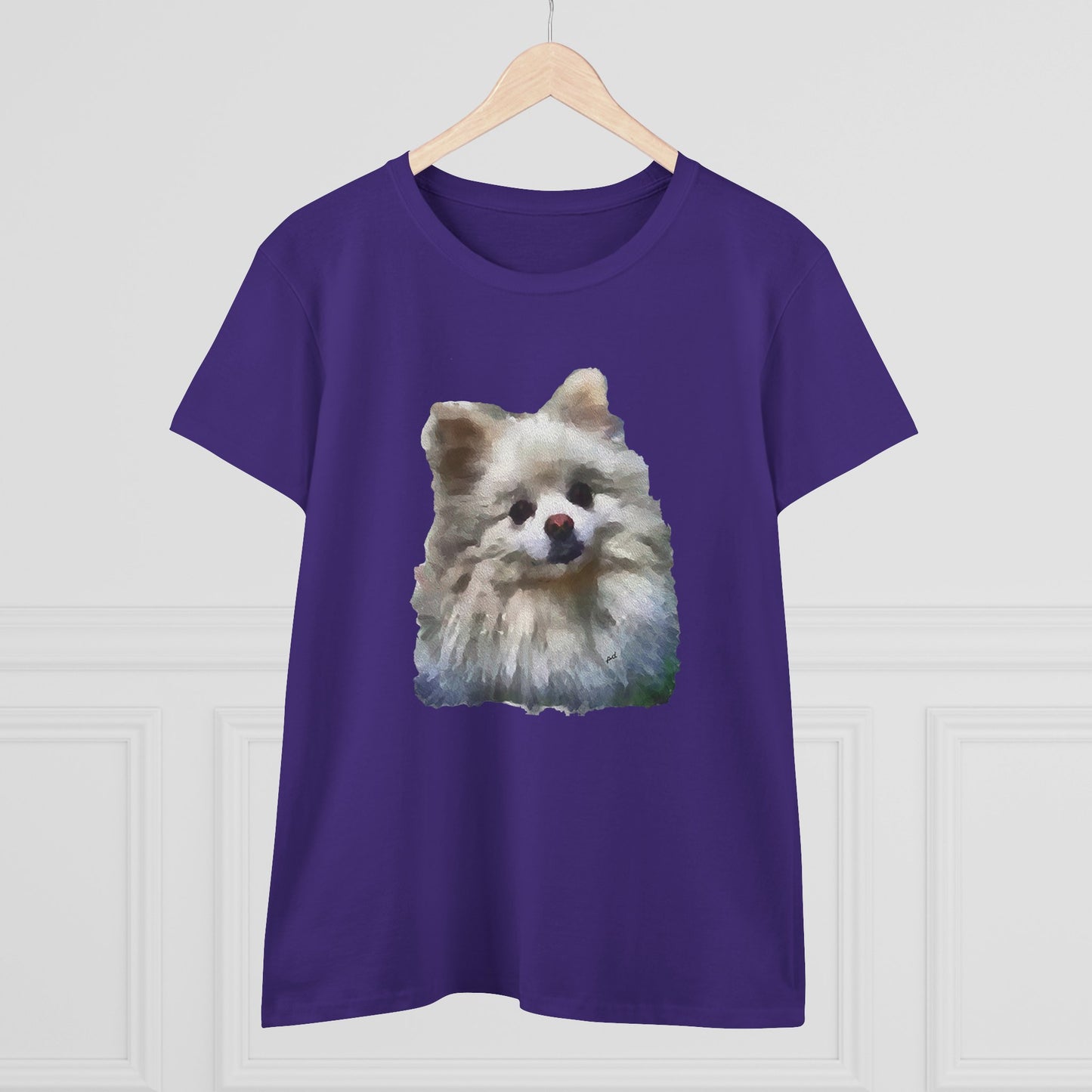 Pomeranian 'Snowball' Women's Midweight Cotton Tee