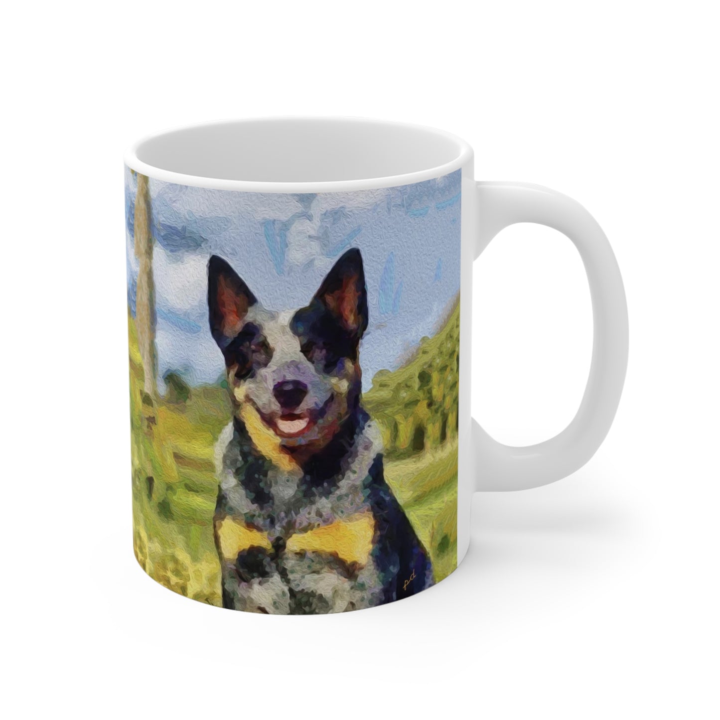 Elegance in Every Sip: Blue Heeler Ceramic Mug 'Bailey'