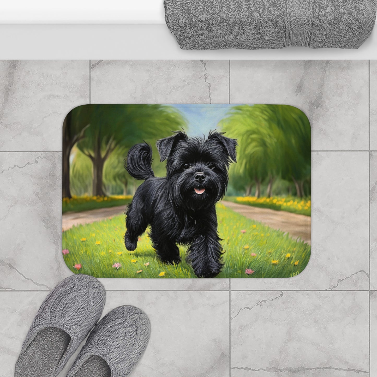 Affenspinscher Bathroom Rug Mat - Whimsical Comfort for Your Bathroom