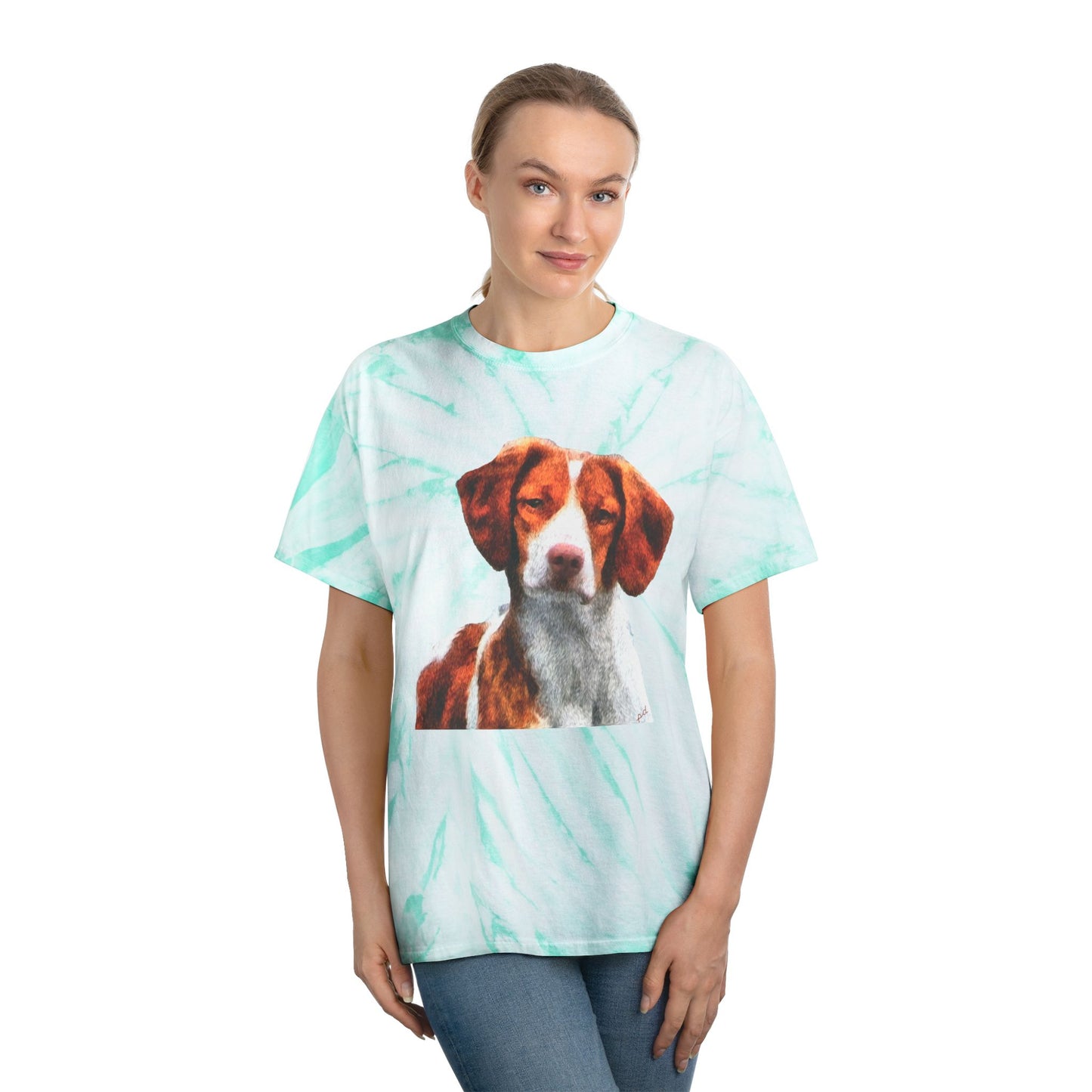 Brittany Spaniel 'Gunner' Unisex Tie-Dye Tee, Cyclone