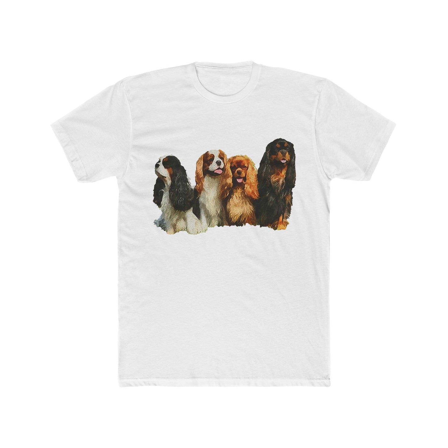 King Charles Spaniels 'Cavalier Club' Men's Fitted Cotton Crew Tee