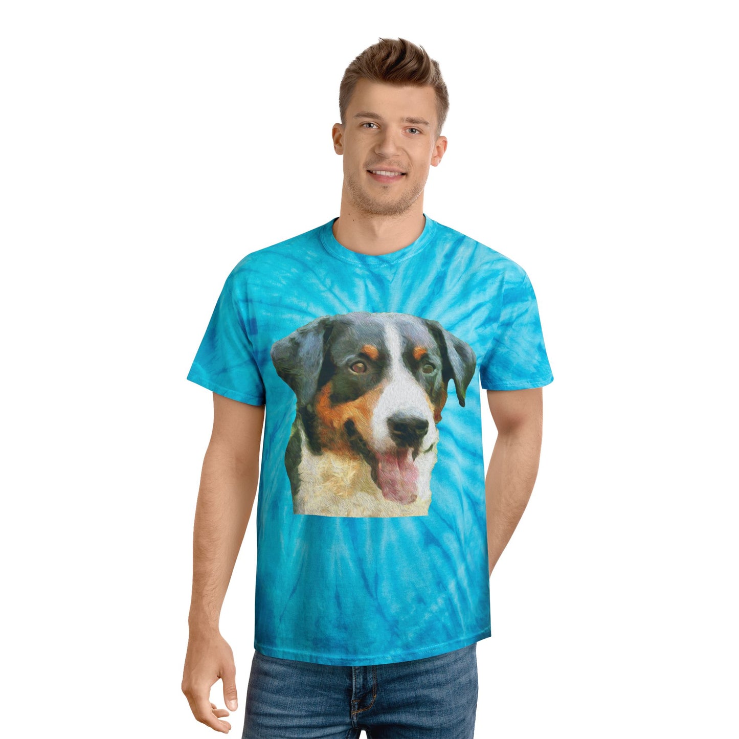 Appenzeller Sennenhund Unisex Cotton Tie-Dye Tee, Cyclone
